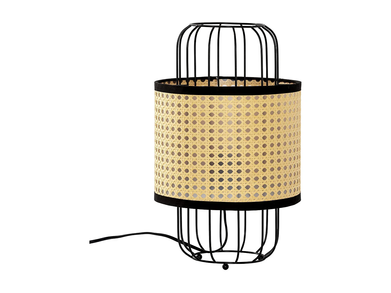 Lampa stołowa Nozomi z syntetycznego rattanu, średnica 38 cm. 684281 - obrazek 1