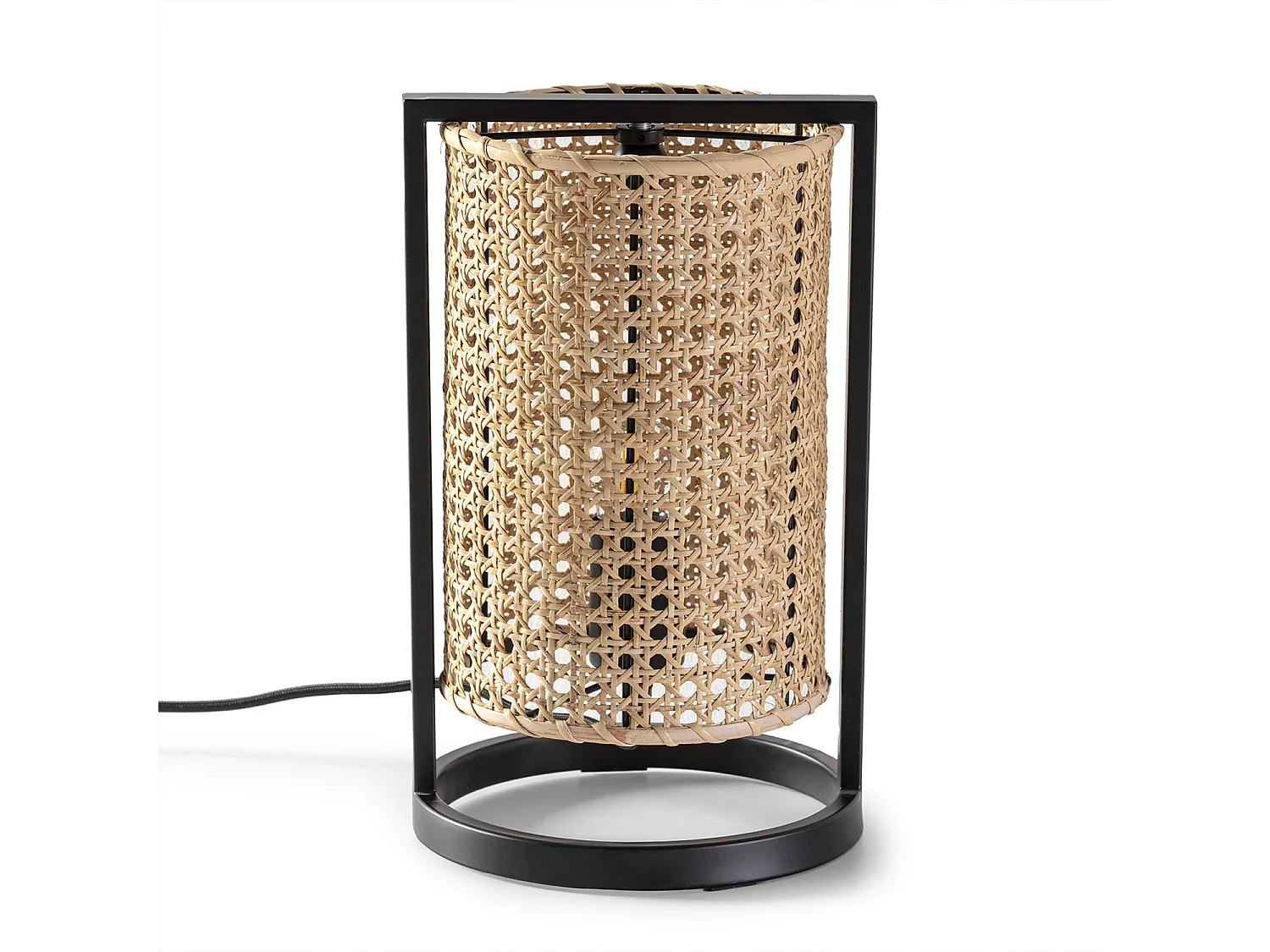 Lampa stołowa Isao z wikliny naturalnej, średnica 20 cm. 896971 - obrazek 1