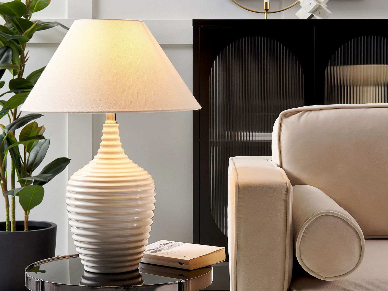 Lampa stołowa CELESTE Ceramika Beżowy 785421 - obrazek 1