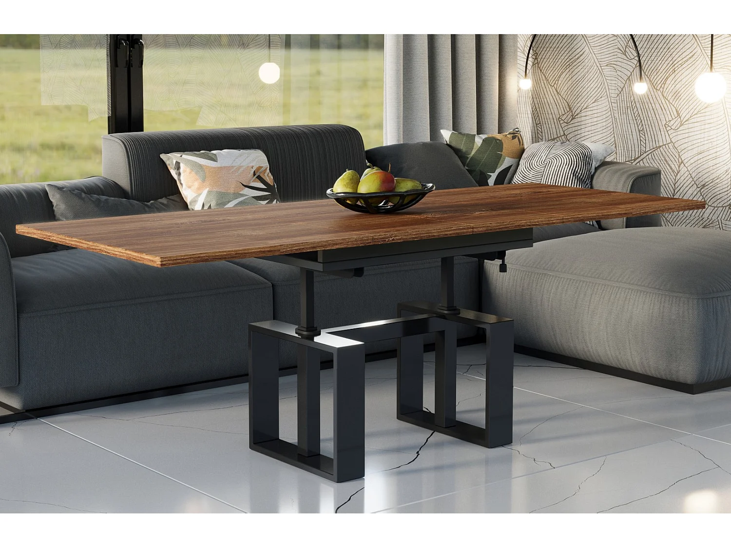 Ława rozkładana podnoszona EMPOLI 110(170)x65 dąb stirling 1053473 - obrazek 1