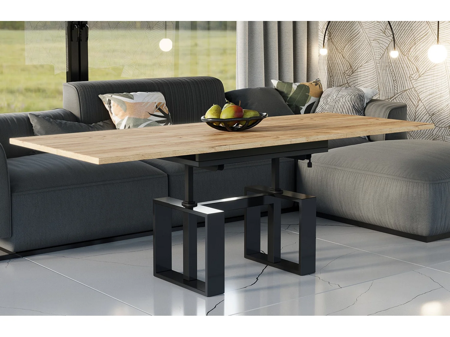 Ława rozkładana podnoszona EMPOLI 110(170)x65 dąb złoty craft 1053481