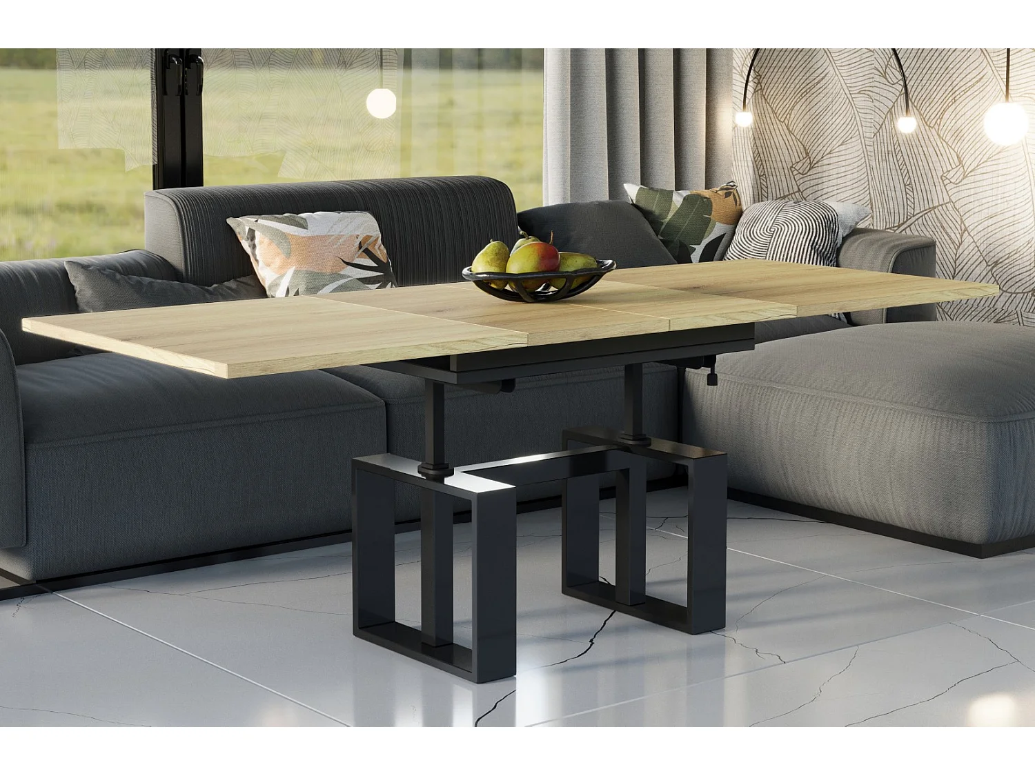 Ława rozkładana podnoszona EMPOLI 110(170)x65 dąb natura 1053483