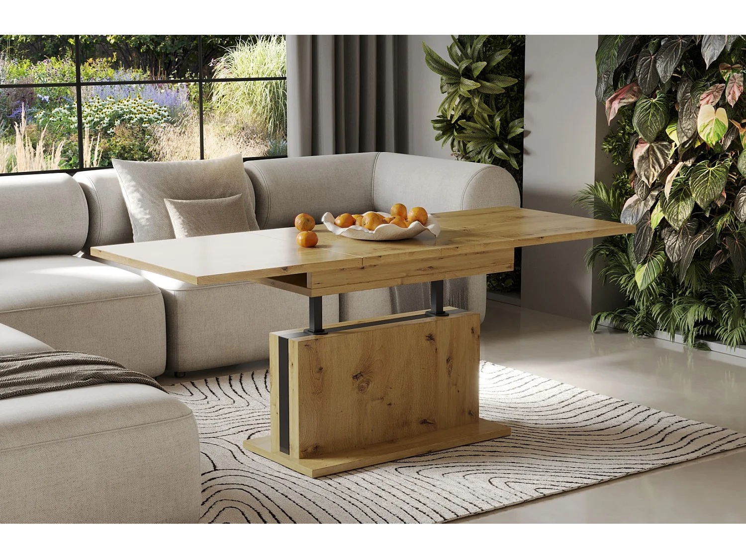 Ława rozkładana podnoszona SOLARIS 110(170)x65 dąb artisan 1053503