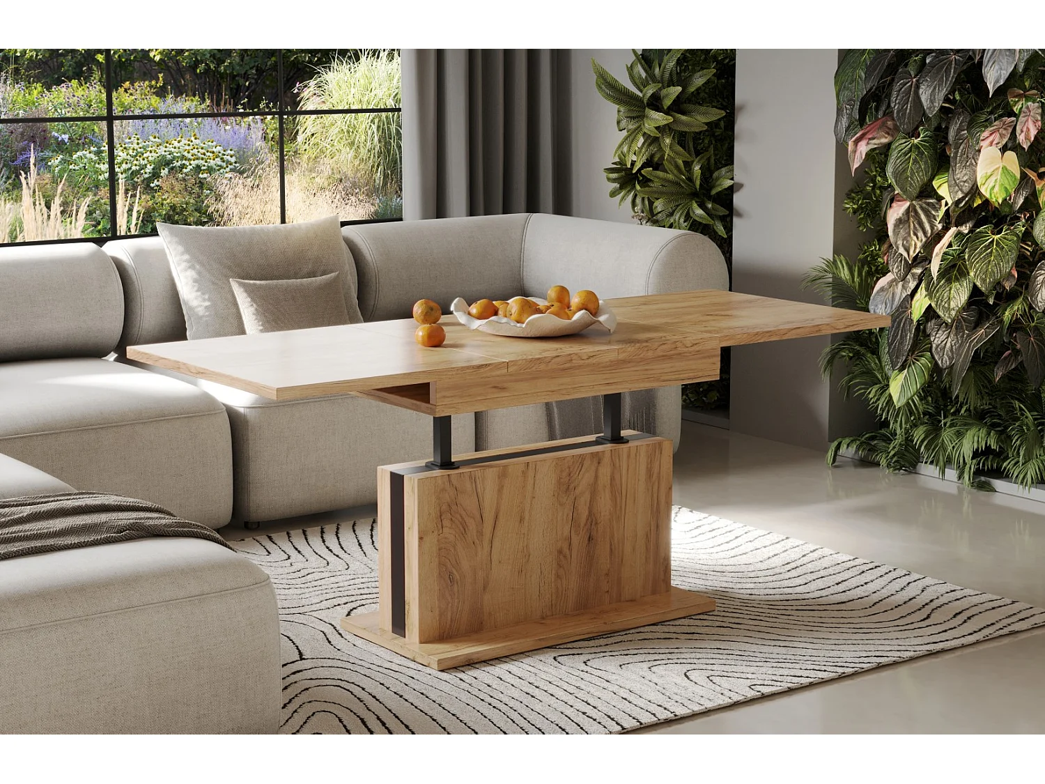 Ława rozkładana podnoszona SOLARIS 110(170)x65 dąb złoty craft 1053505 - obrazek 1