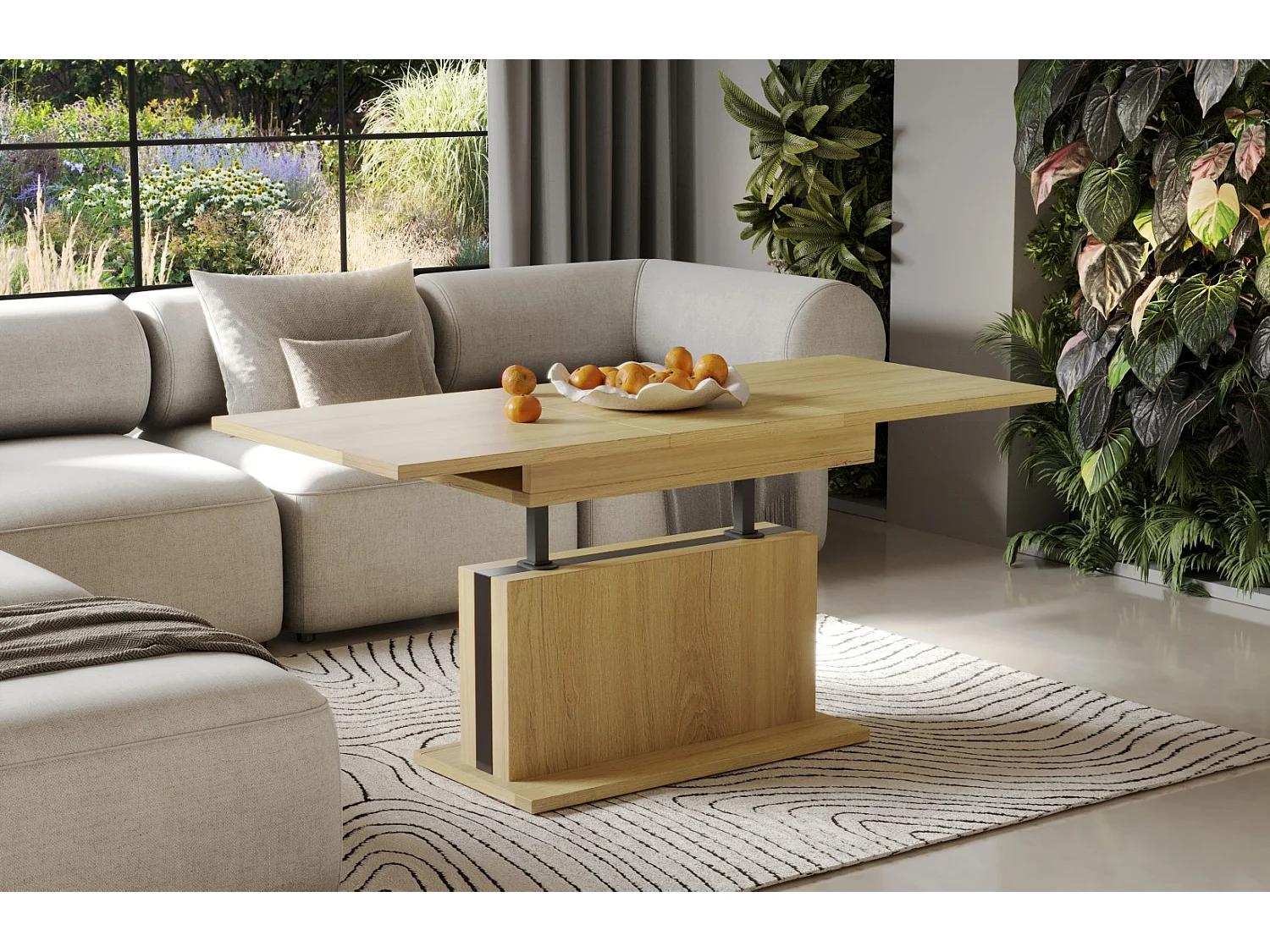 Ława rozkładana podnoszona SOLARIS 110(170)x65 dąb natura 1053521