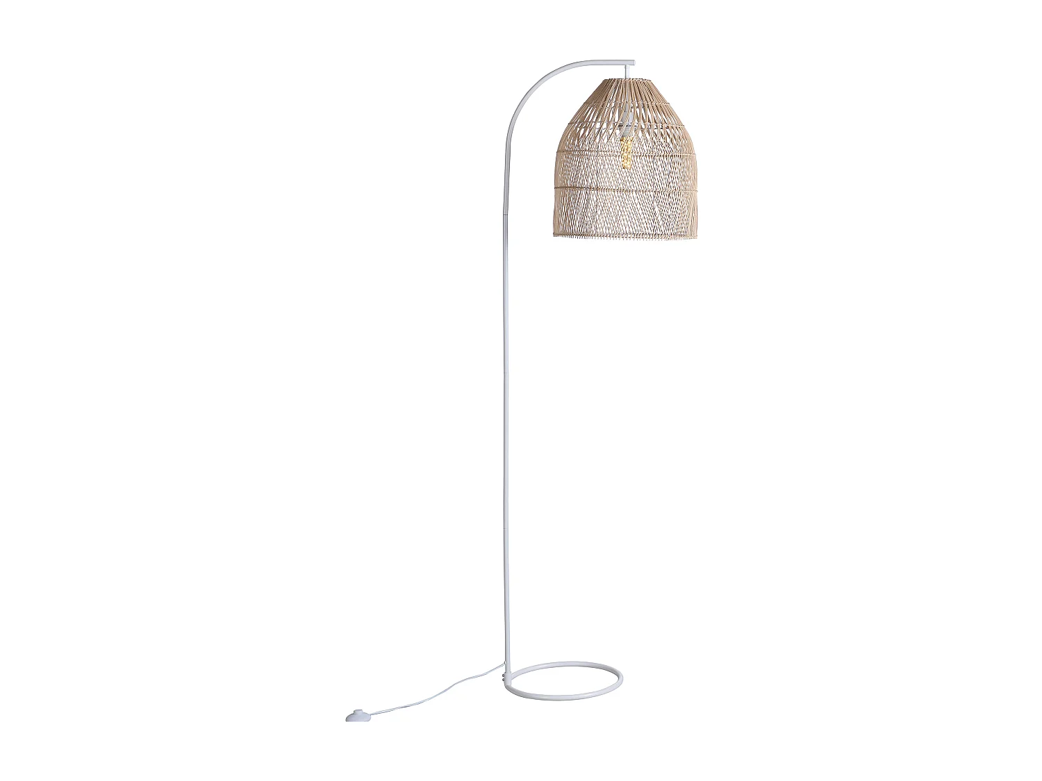 Lampa podłogowa z żelaza i naturalnego rattanu – Wys.177 cm – PARNAIBA 131383