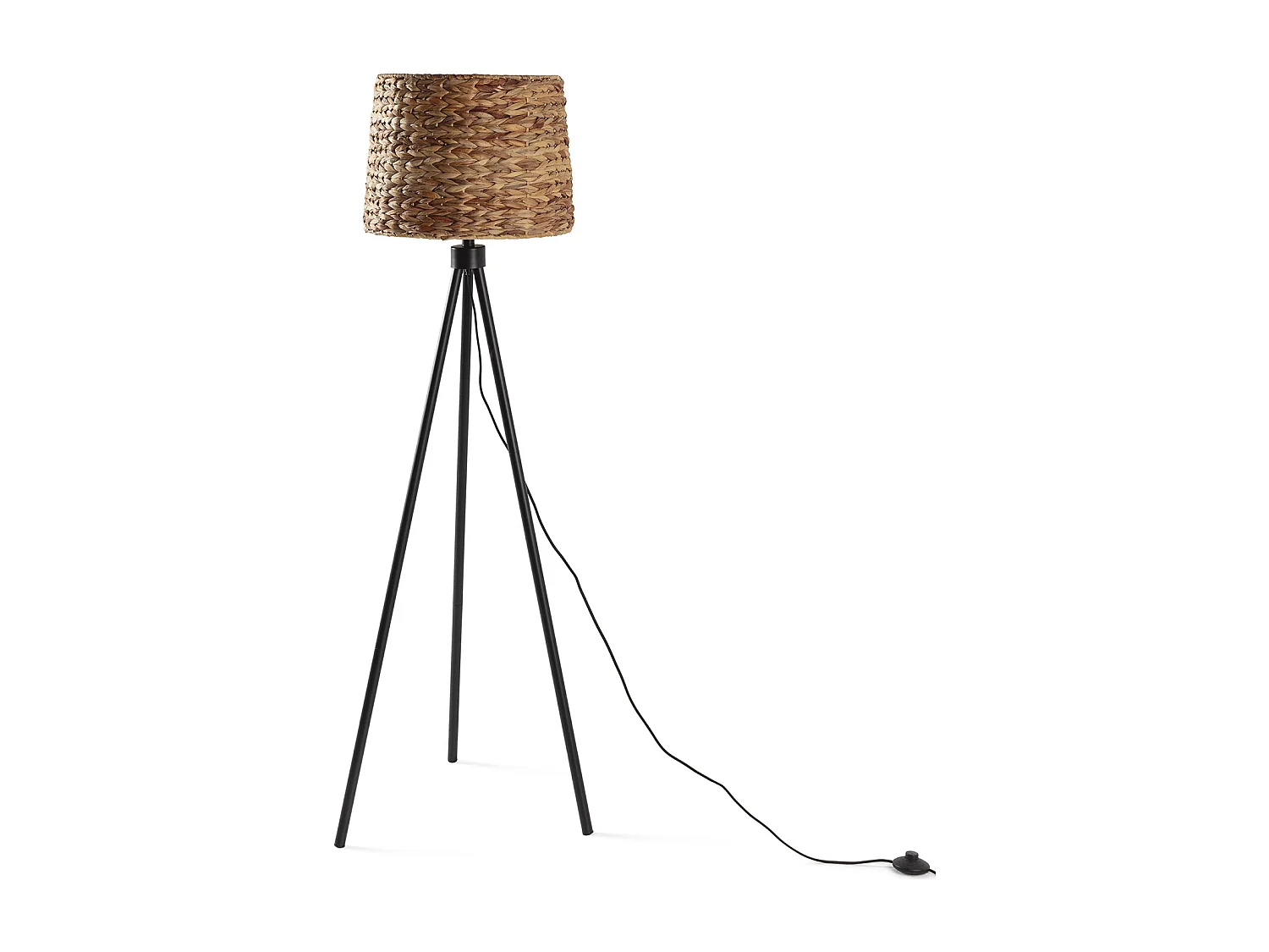 Lampa kolumnowa Kiomi z trzciny morskiej i metalu, wysokość 144 cm. 1537719