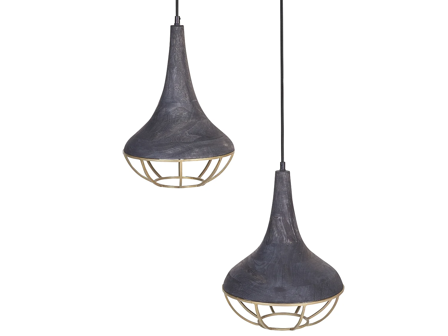 Lampa wisząca BAGMATI Drewno Czarny 1630259 - obrazek 1