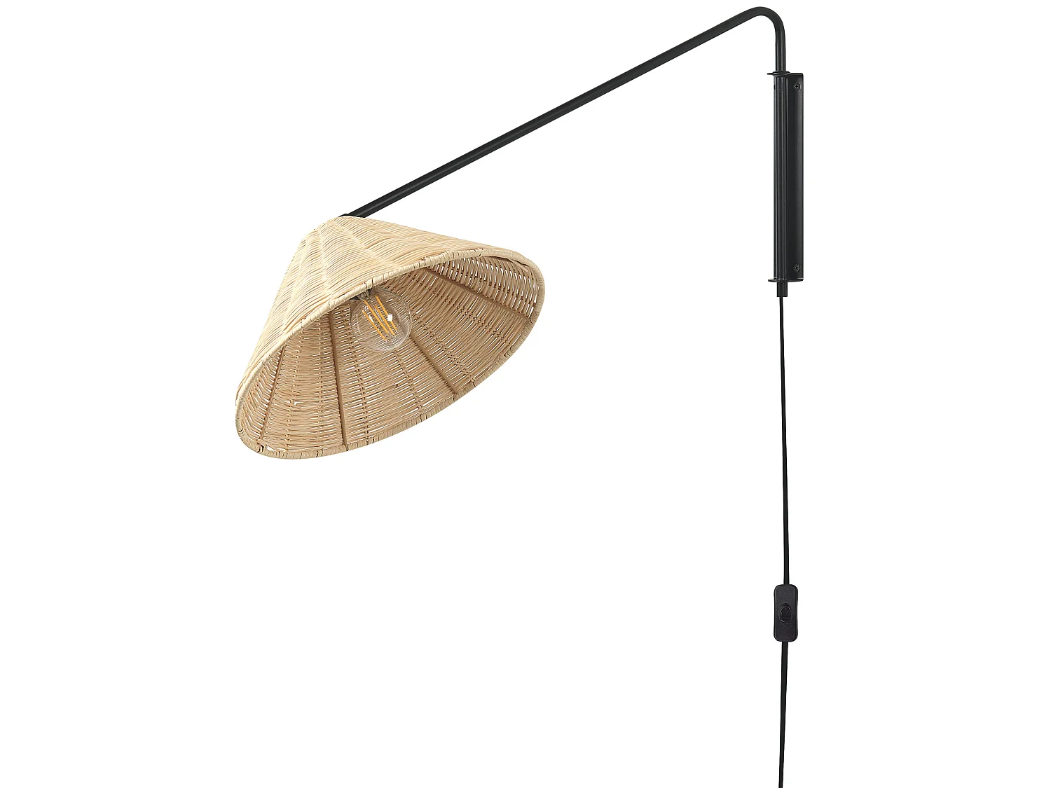 Lampa ścienna PALENA Regulowana Rattan Naturalny 1668885