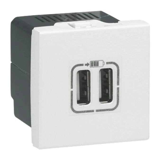 Mosaic Gniazdo 2xUSB 5V 1500mA aluminium 079394