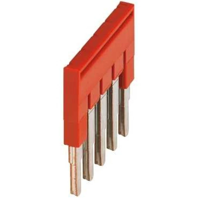 Mostek grzebieniowy 5‑torowy 2,5mm2 czerwony NSYTRAL25 /50 szt./ - obrazek 1