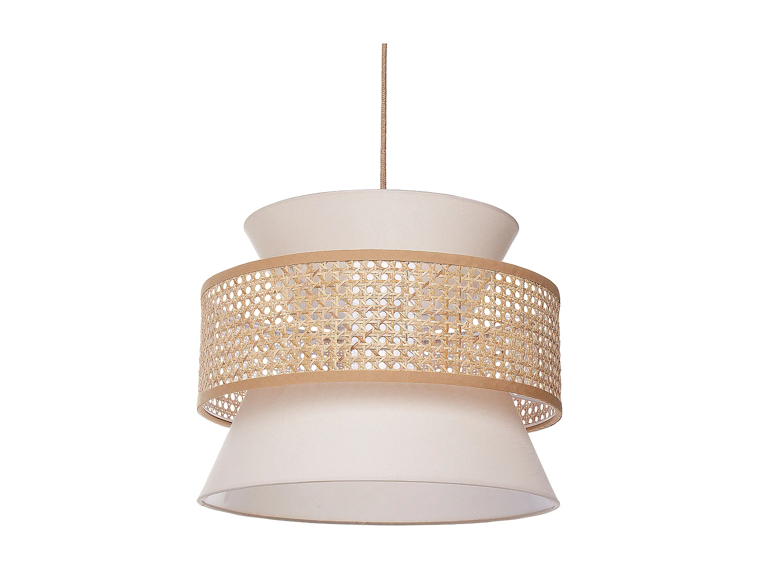 Lampa wisząca LUYANO Rattan Beżowy 1966401 - obrazek 1