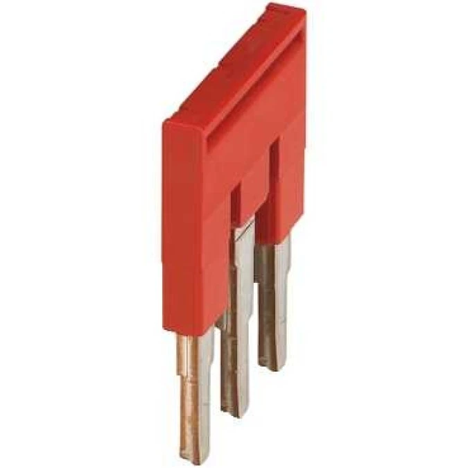 Mostek grzebieniowy 3‑torowy 4mm2 czerwony NSYTRAL43 /50 szt./ - obrazek 1