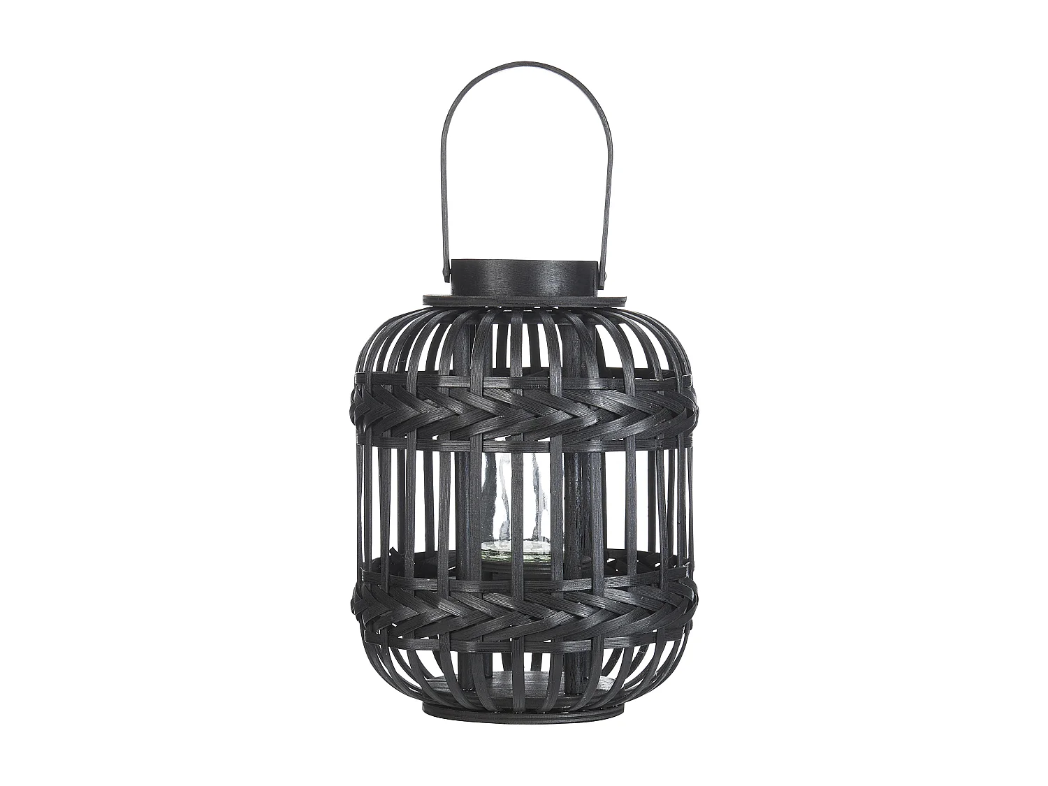 Lampion BORACAY Drewno 30 cm Czarny 2383515 - obrazek 1