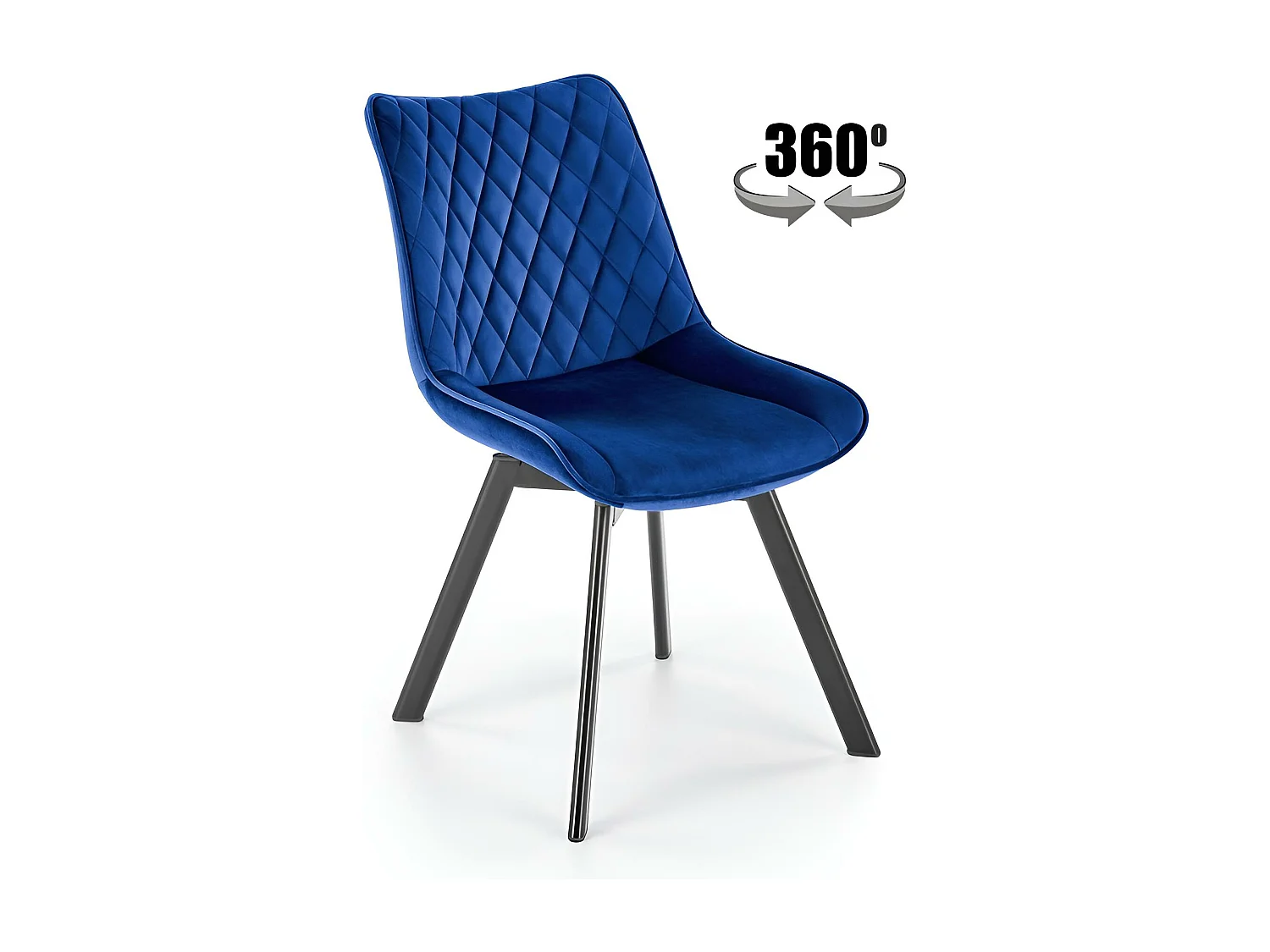 Krzesło tapicerowane K520 VELVET granatowe obracane 2728955 - obrazek 1