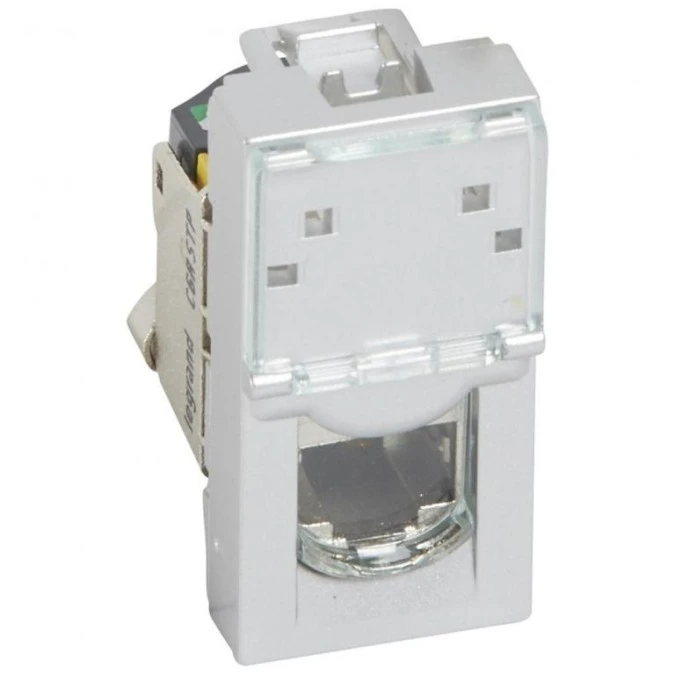 MOSAIC Gniazdo komputerowe pojedyncze /1moduł/ RJ45 kat.6a STP alu 079473 - obrazek 1