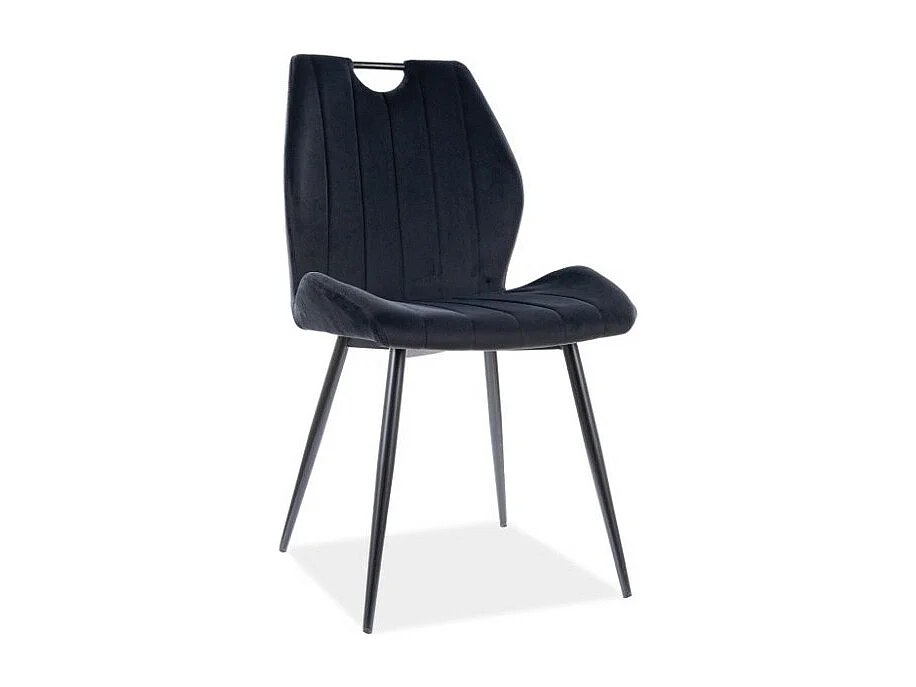 Krzesło tapicerowane ARCO VELVET czarne 3039355 - obrazek 1