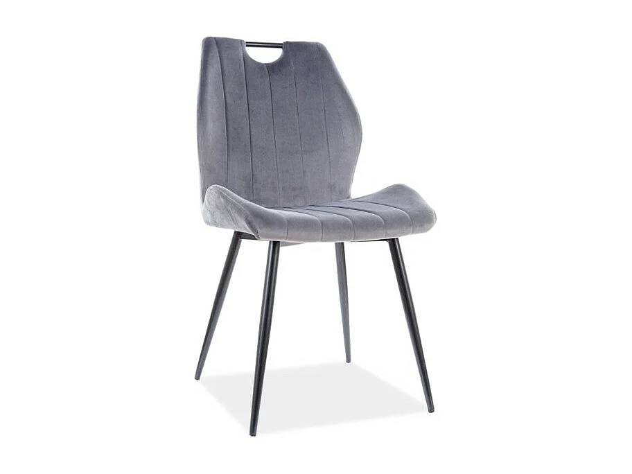 Krzesło tapicerowane ARCO VELVET szare 3039539 - obrazek 1