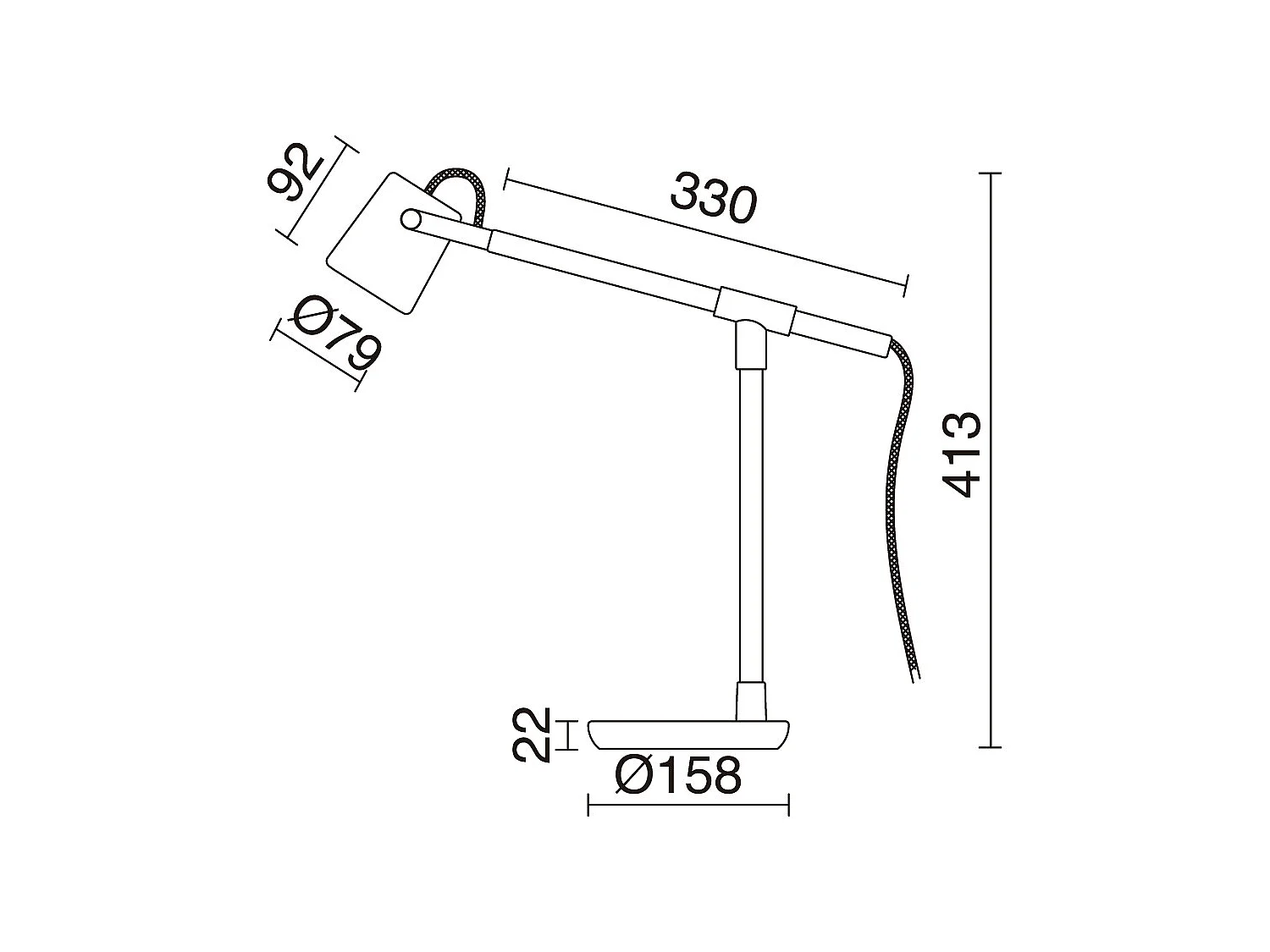 Lampa sto?owa BRANCH z drewna i stali - wys. 41,3 cm - IP20, kabel 2 m - w?./wy?. - gu10 - 9W - czarny 3714791 - obrazek 1