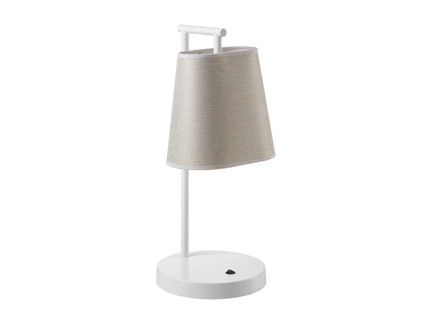 Lampa sto?owa NEMO nowoczesne wn?trze - H44 cm - stal i tworzywo sztuczne - w??cz i wy??cz - kabel 1,5 metra - IP20 - E27 40W - bia?y i br?zowy 3714812 - obrazek 1