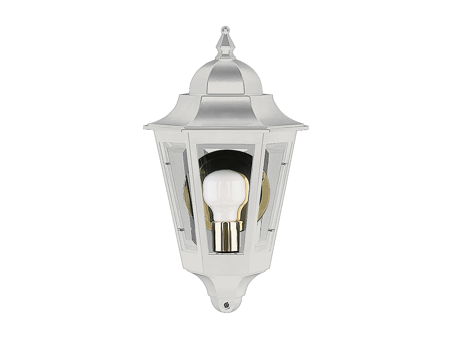 Lampa ?cienna ELITE 6 styl klasyczny – Wysoko?? 32 cm – E14 42W – Szk?o matowe – IP44 – aluminium i biel 3715003