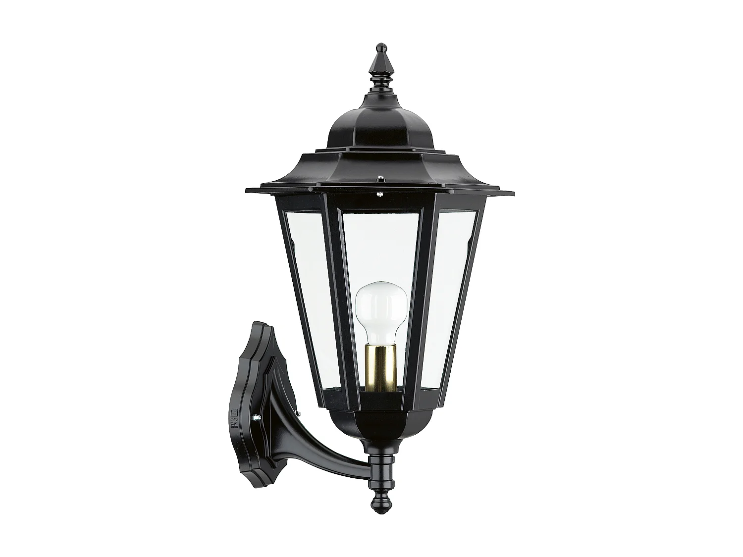 Lampa ?cienna ELITE 6 w stylu klasycznym – wys. 55 cm x szer. 34 cm – E27 42W – szk?o przezroczyste – IP44 – aluminium i biel 3715116