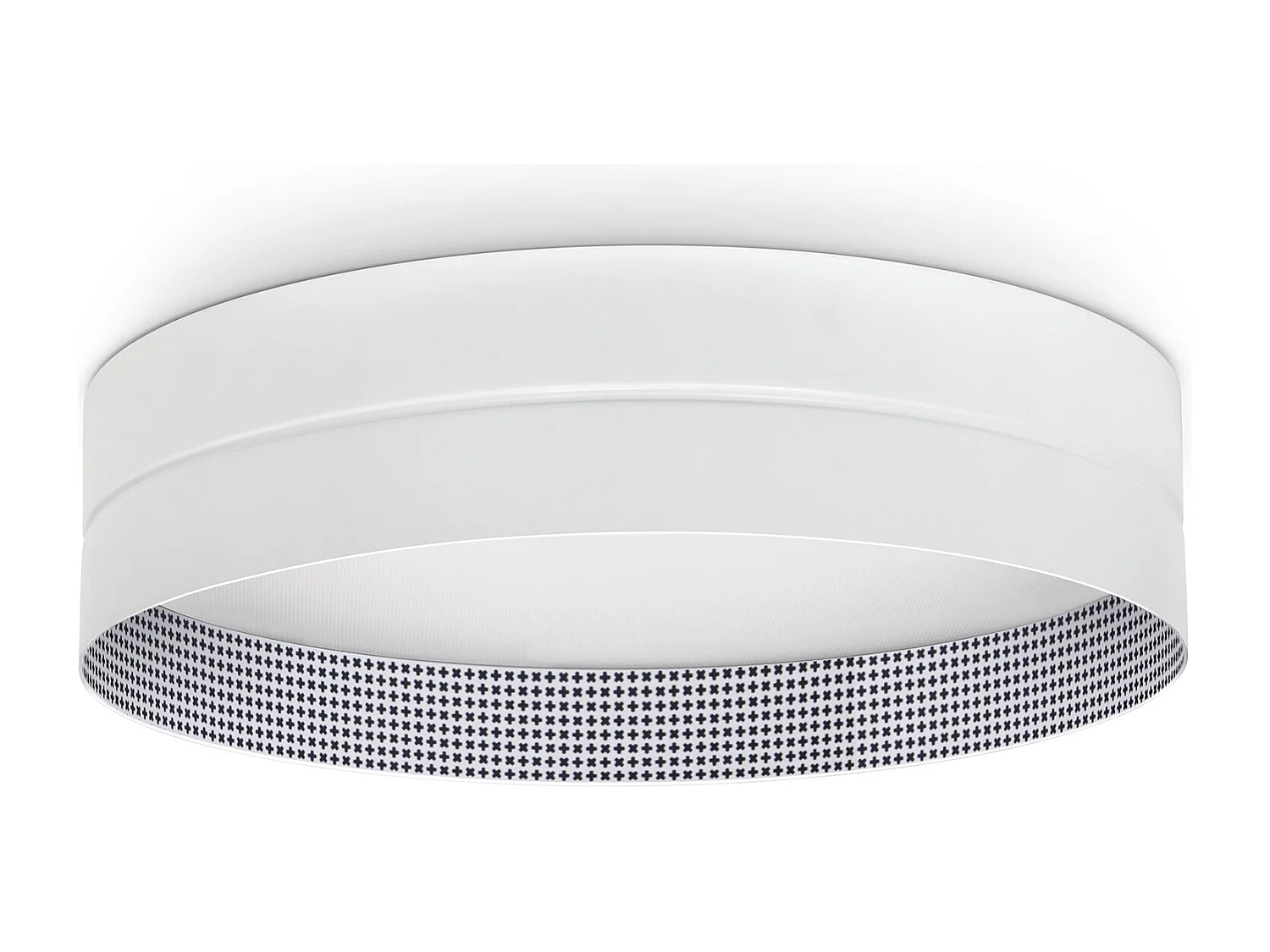 Lampa sufitowa VINYL w nowoczesnym stylu - D.ø40,5 cm - 30W LED SMD - 3316lm i 3K - 120° stopni - aluminium - metakrylan pryzmatyczny - IP40 - bia?y i wzór 3715135 - obrazek 1