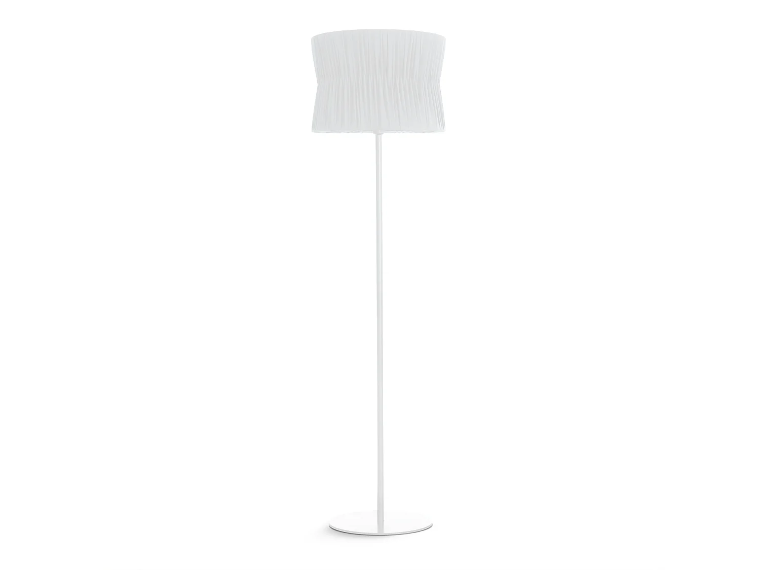 Lampa sto?owa CORA w stylu klasycznym - Wysoko?? 170 cm - E27 40W - plisowany aba?ur wst?gowy ø38,5 cm - kabel 2 m - w??czanie i wy??czanie - stal i biel - IP20 3714801 - obrazek 1