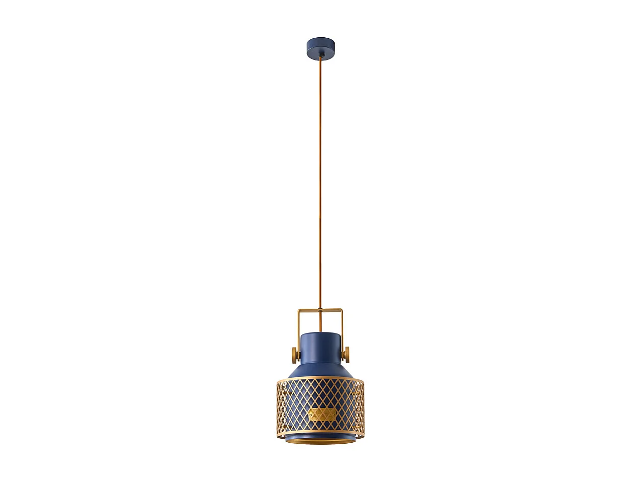 Lampa sufitowa TOSCA w nowoczesnym stylu - g?. 20,4 cm x wys. 150 cm - E27 60W - IP20 - do u?ytku wewn?trznego - stal i aluminium - niebieski i z?oty 3716385 - obrazek 1