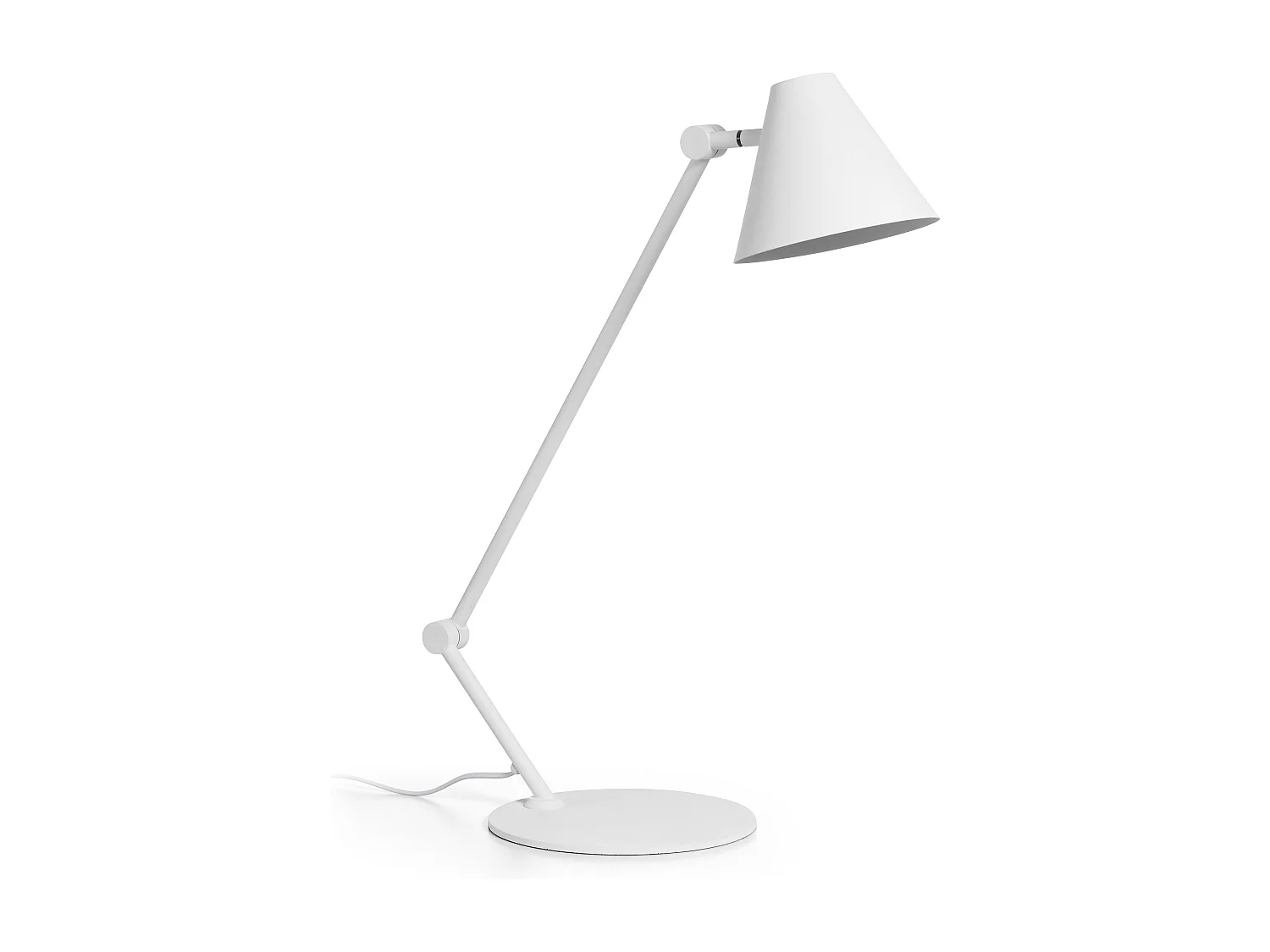 Lampa sto?owa MANTIS w nowoczesnym stylu - E27 40W - kabel 2 metry - w??czanie i wy??czanie - klosz ø15 cm - pochylenie 200° - stal i biel 3714803 - obrazek 1