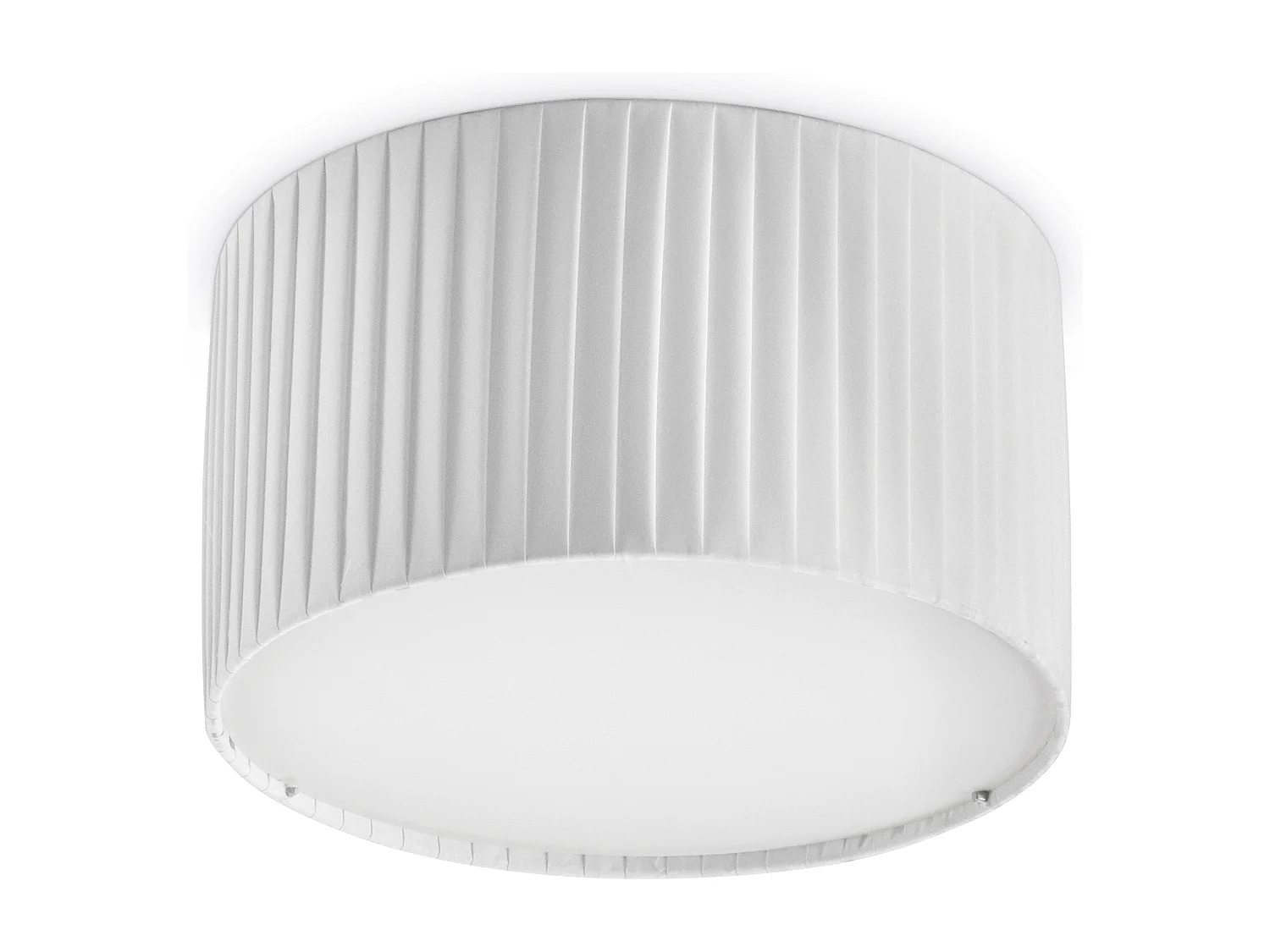 Lampa sufitowa VORADA w stylu nowoczesnym - ?r. ø30 cm - LED COB AC 12W - 1030 lm Y 3K - IP20 - syntetyczny plisowany klosz wst?gowy - stal i biel 3715049 - obrazek 1