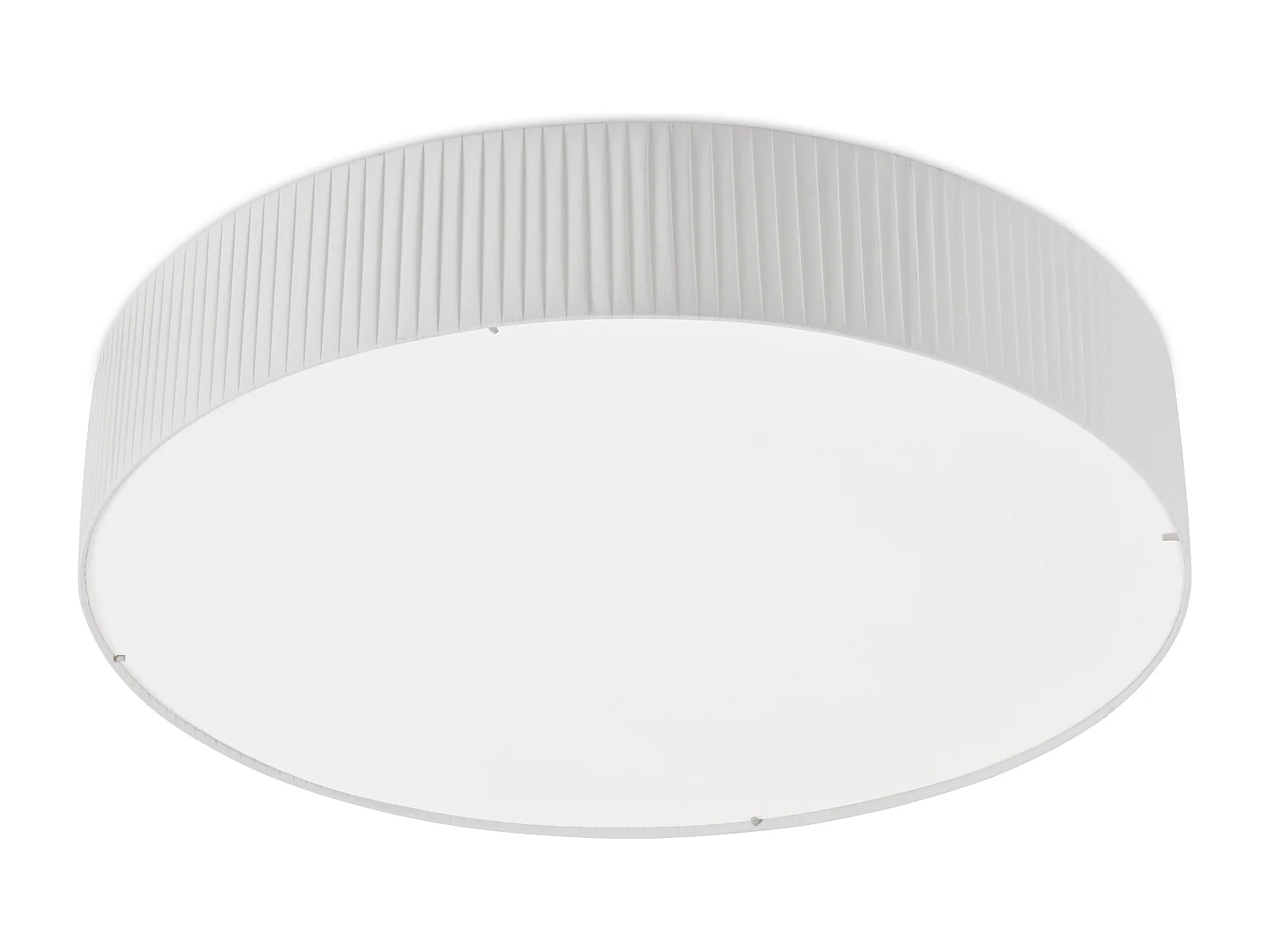 Lampa sufitowa VORADA w stylu nowoczesnym – ?r. ø90 cm – LED COB AC 29W – 4000 lm Y 3K – IP20 – syntetyczny plisowany klosz wst?gowy – stal i biel 3715161