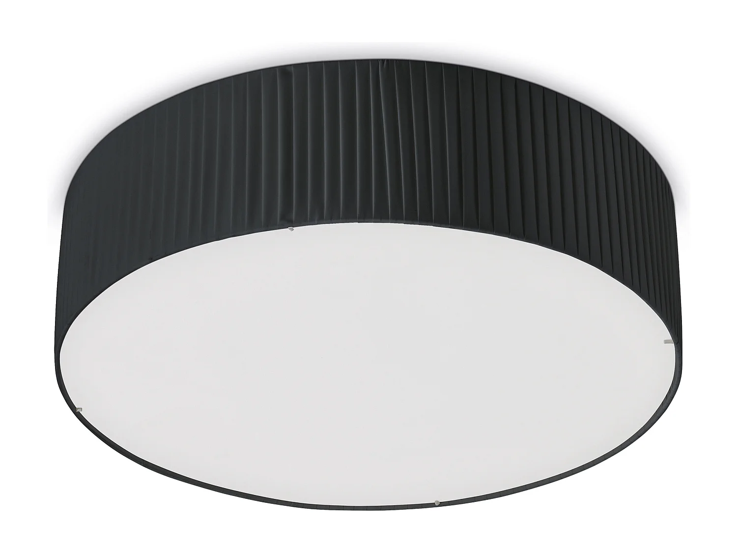 Lampa sufitowa VORADA w stylu nowoczesnym - ?r. ø60 cm - LED COB AC 25W - 3540 lm Y 3K - IP20 - syntetyczny plisowany klosz wst?gowy - stal i czarny 3715179 - obrazek 1
