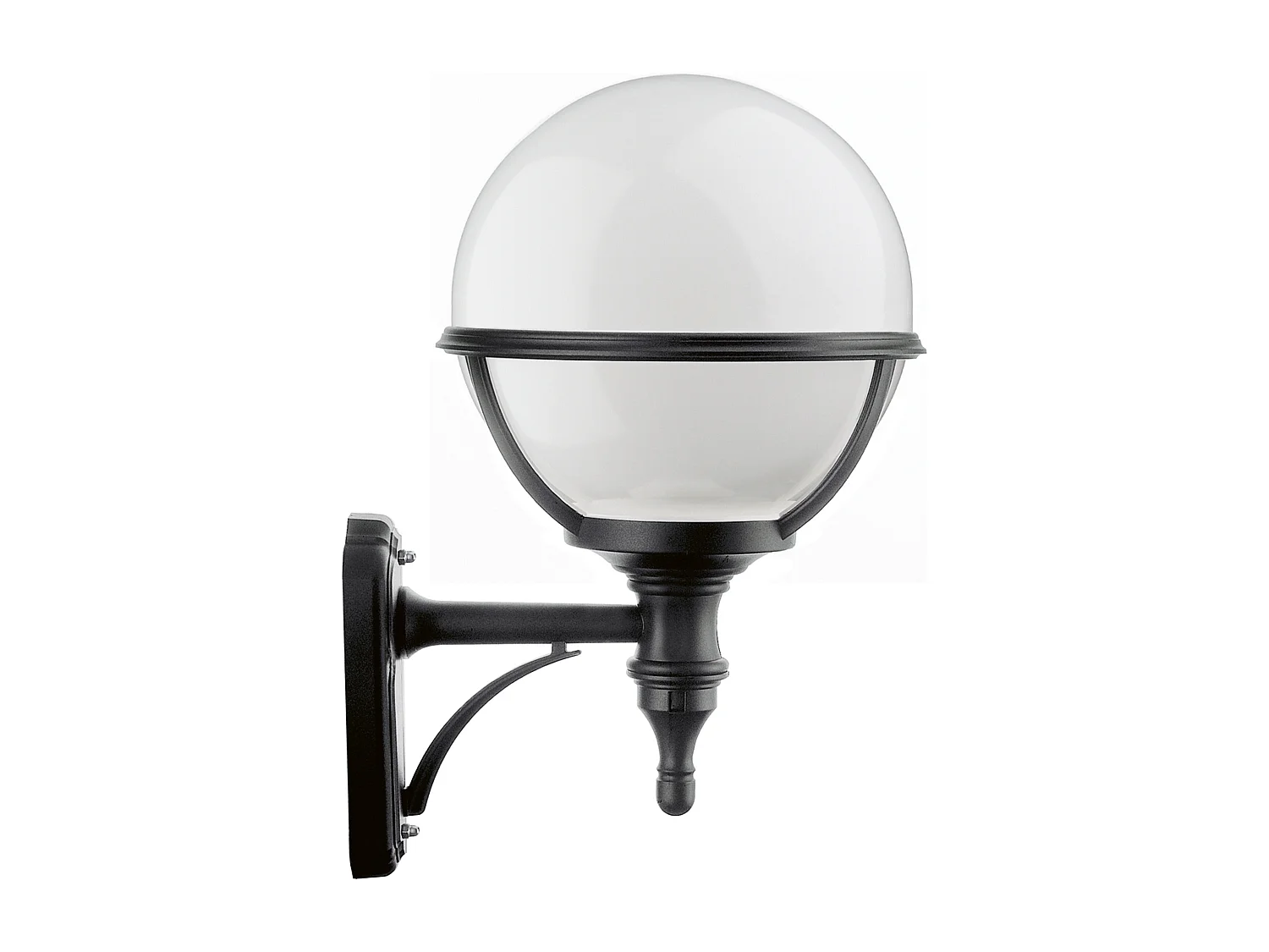 Lampa ?cienna CLIC CLAC GLOBO styl klasyczny – wys. 40 cm x g?.ø27 cm – E27 42W – poliamid – kula z poliw?glanu – ip44 – czarny 3748061