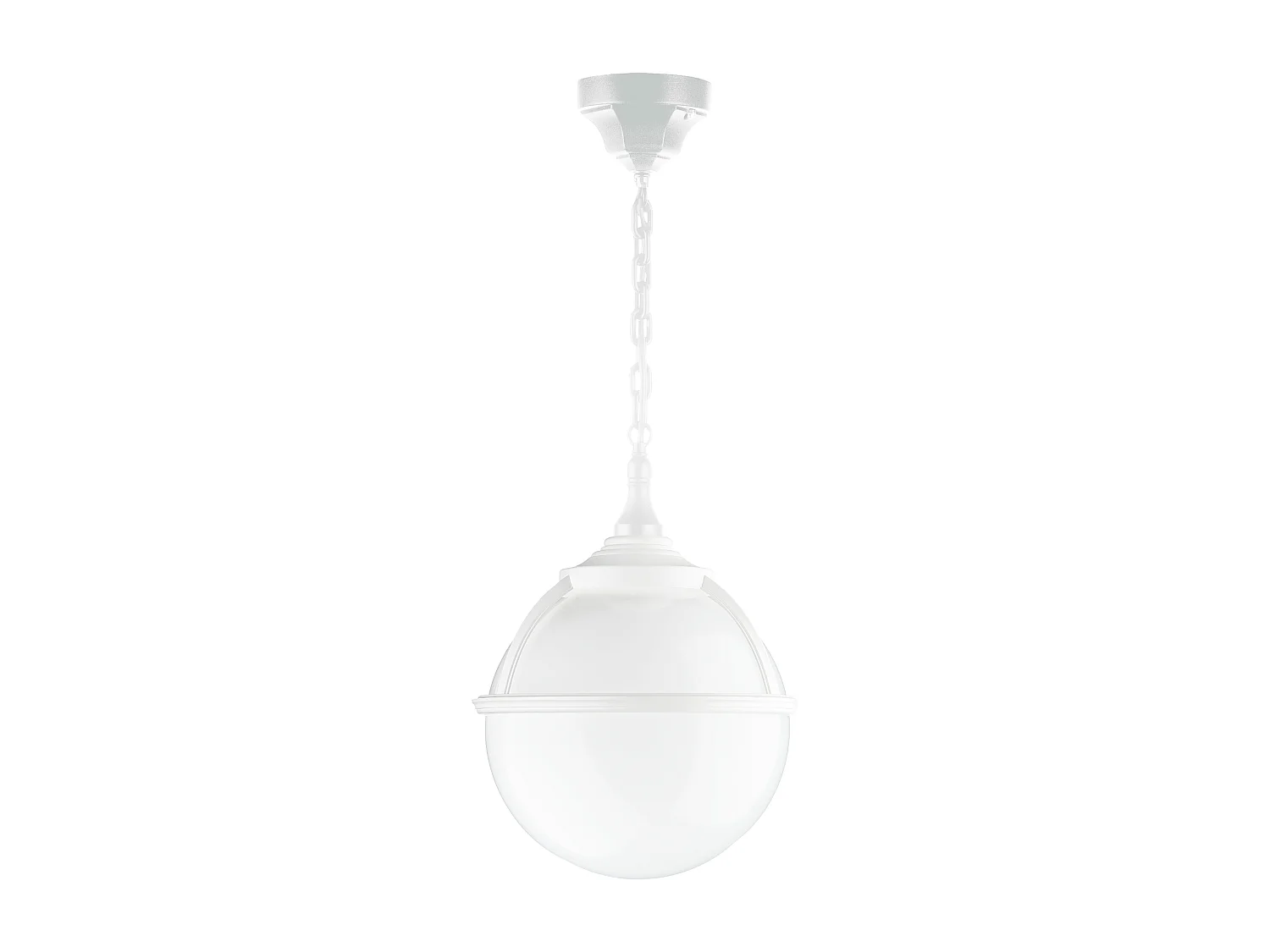 Lampa sufitowa CLIC CLAC 6 w stylu klasycznym - wys. 75 cm x g?. ø27 cm - E27 42W - kula opalowa - poliamid - ip44 - bia?y 3748130 - obrazek 1