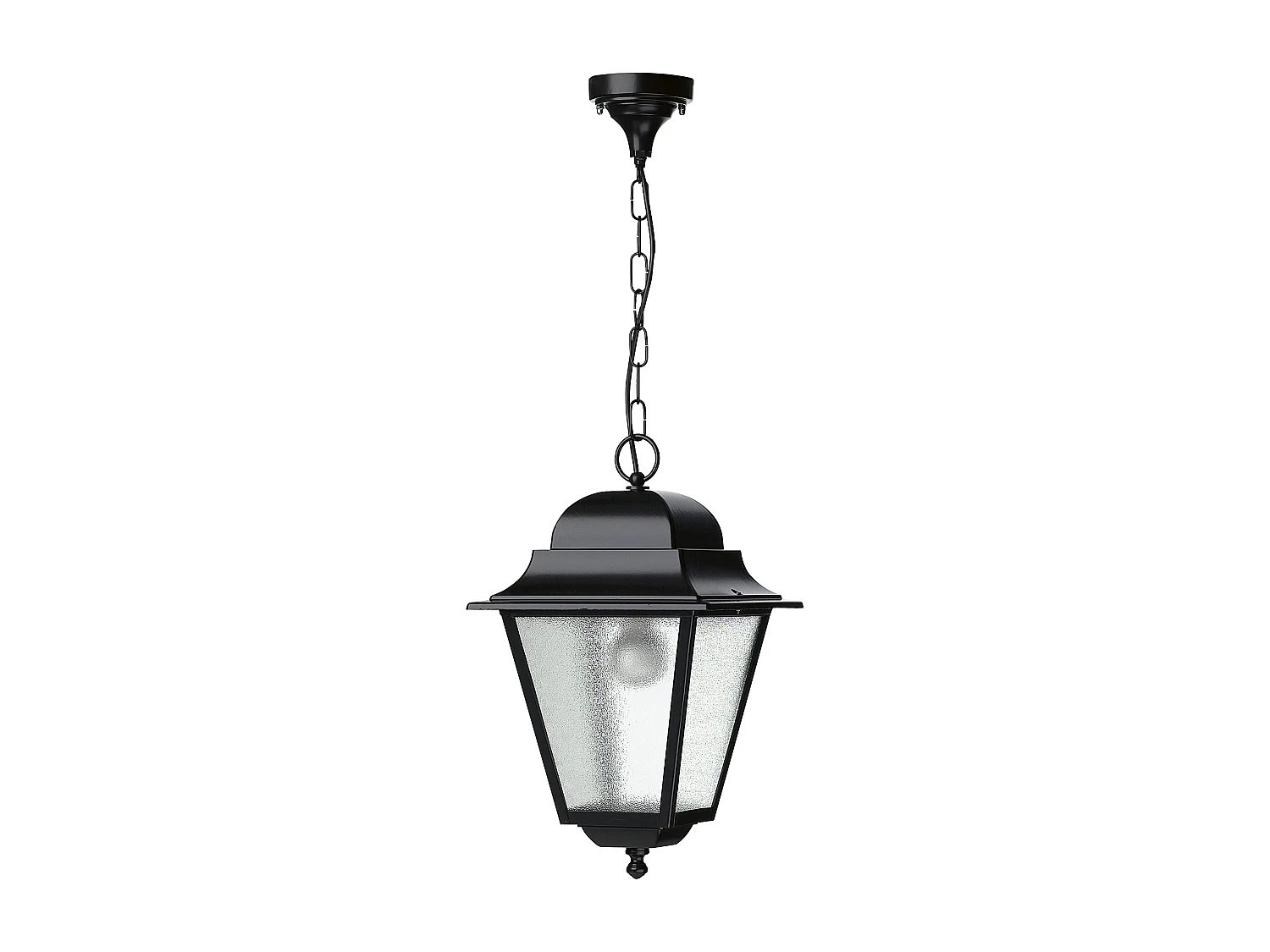 Lampa sufitowa ELITE 4 styl klasyczny - wys. 70 cm - E27 42W - szk?o matowe - aluminium - czarny - IP55 3748135 - obrazek 1