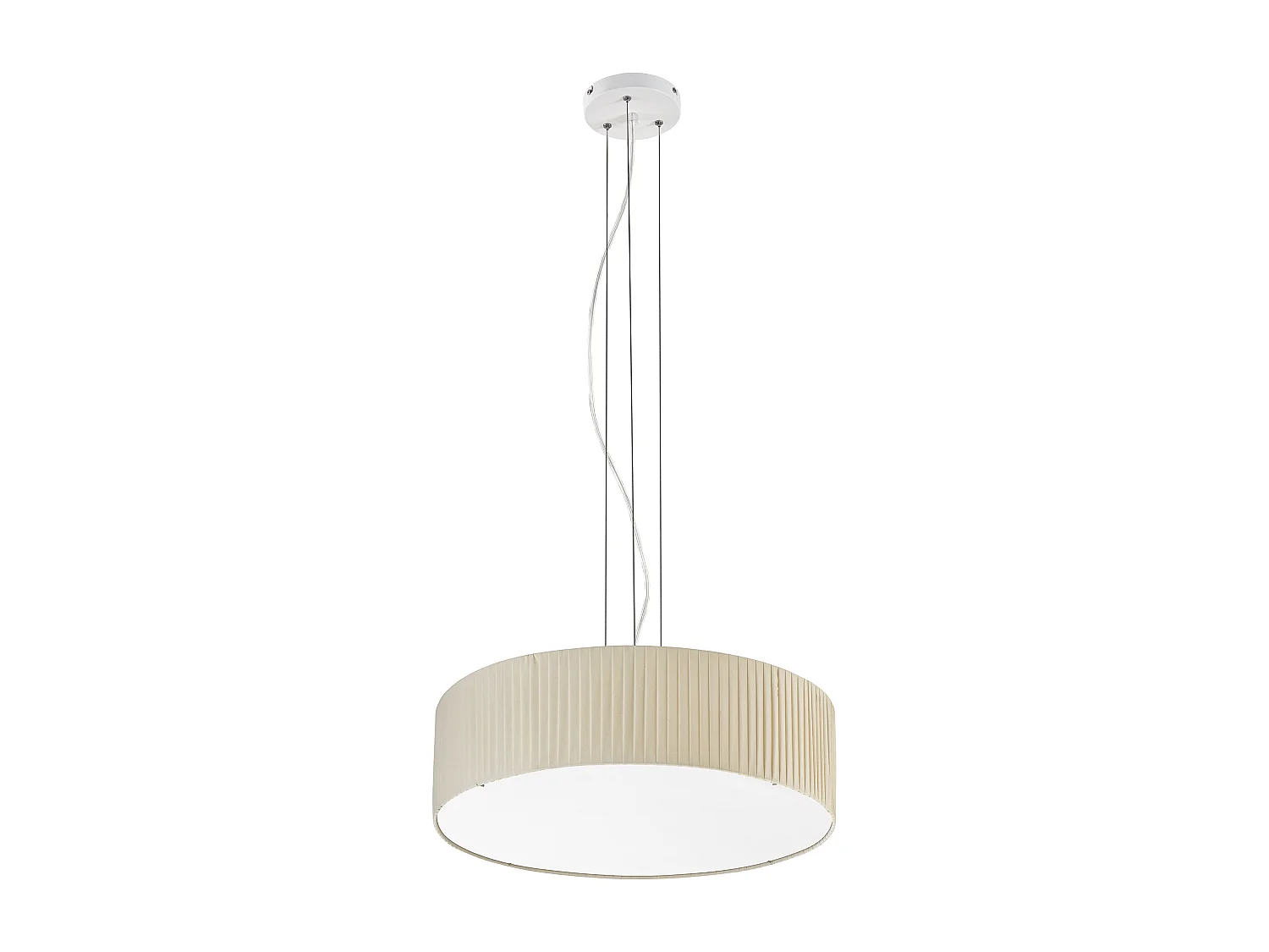 Lampa sufitowa VORADA w stylu nowoczesnym - g?. ø60 cm x wys. 150 cm - LED COB AC 25W - 3540 lm Y 3K - IP20 - syntetyczny plisowany klosz wst?gowy - stal i be? 3748132 - obrazek 1