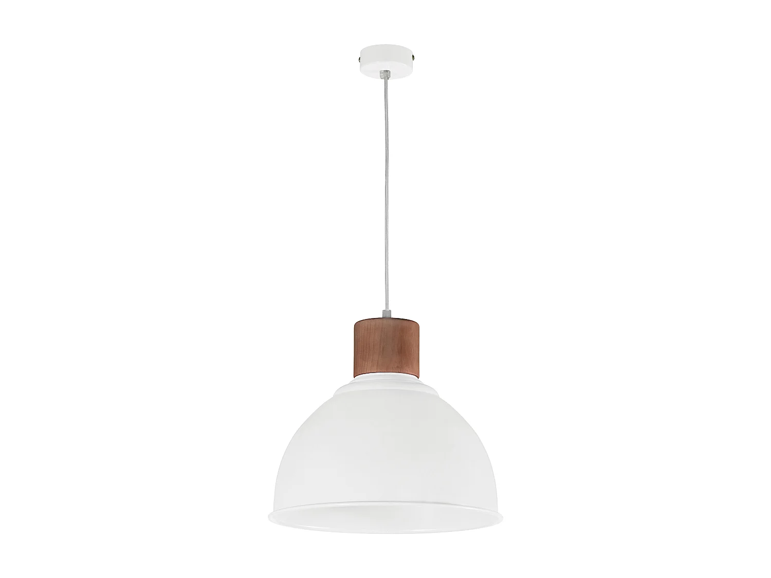 Lampa sufitowa VALAN w stylu klasycznym i nowoczesnym - wys. 100 cm x g?. 34 cm - E27 60W - stal i drewno - IP20 - bia?y 3748139 - obrazek 1
