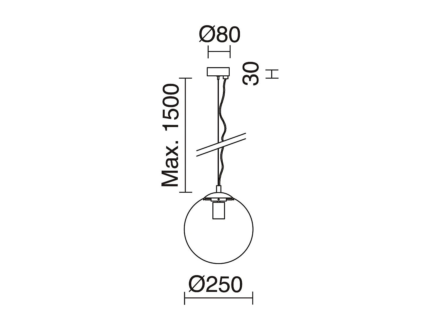 Lampa sufitowa OXY w klasycznym i ponadczasowym stylu - g?. ø25 cm x wys. 150 cm - E27 40W - przezroczysta kula ø25 cm - stal i z?oto 3748153 - obrazek 1