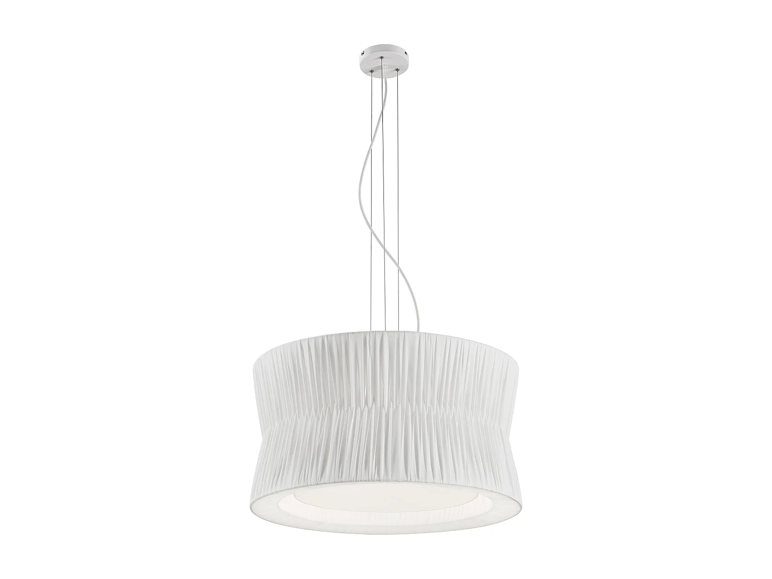 Lampa sufitowa CORA w stylu klasycznym - plisowany klosz wst?gowy - g?. ø59 cm x 3x E27 60W - stalowo-bia?a - IP20 3748158 - obrazek 1