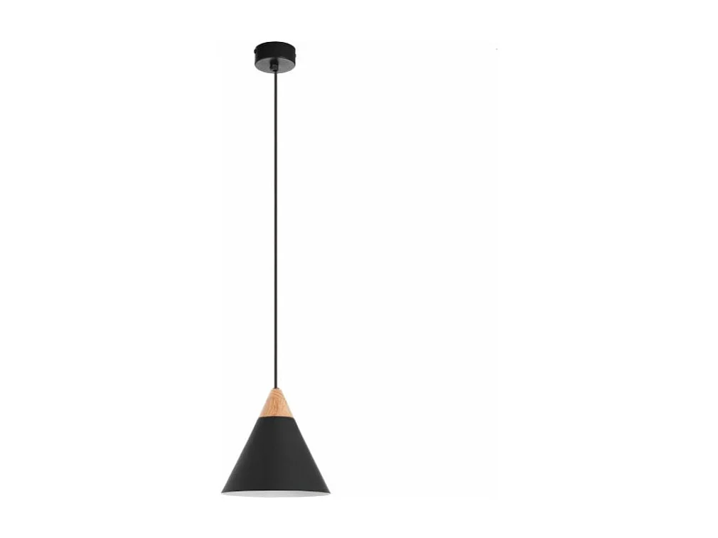 Lampa sufitowa ODA w stylu nowoczesnym - wys. 150 cm x g?. 20 cm - E27 60W - stal i drewno jesionowe - czarny - IP 20 3748170 - obrazek 1