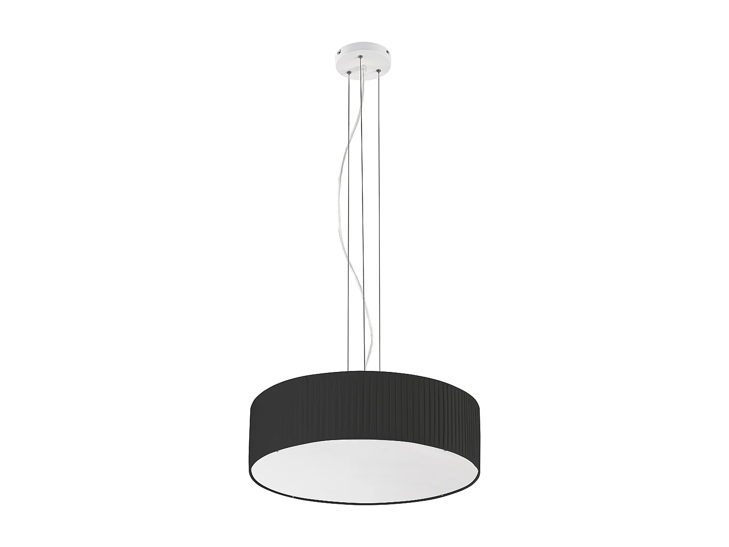 Lampa sufitowa VORADA w stylu nowoczesnym - g?. ø60 cm x wys. 150 cm - LED COB AC 25W - 3540 lm Y 3K - IP20 - syntetyczny plisowany klosz wst?gowy - stal i czarny 3748194 - obrazek 1