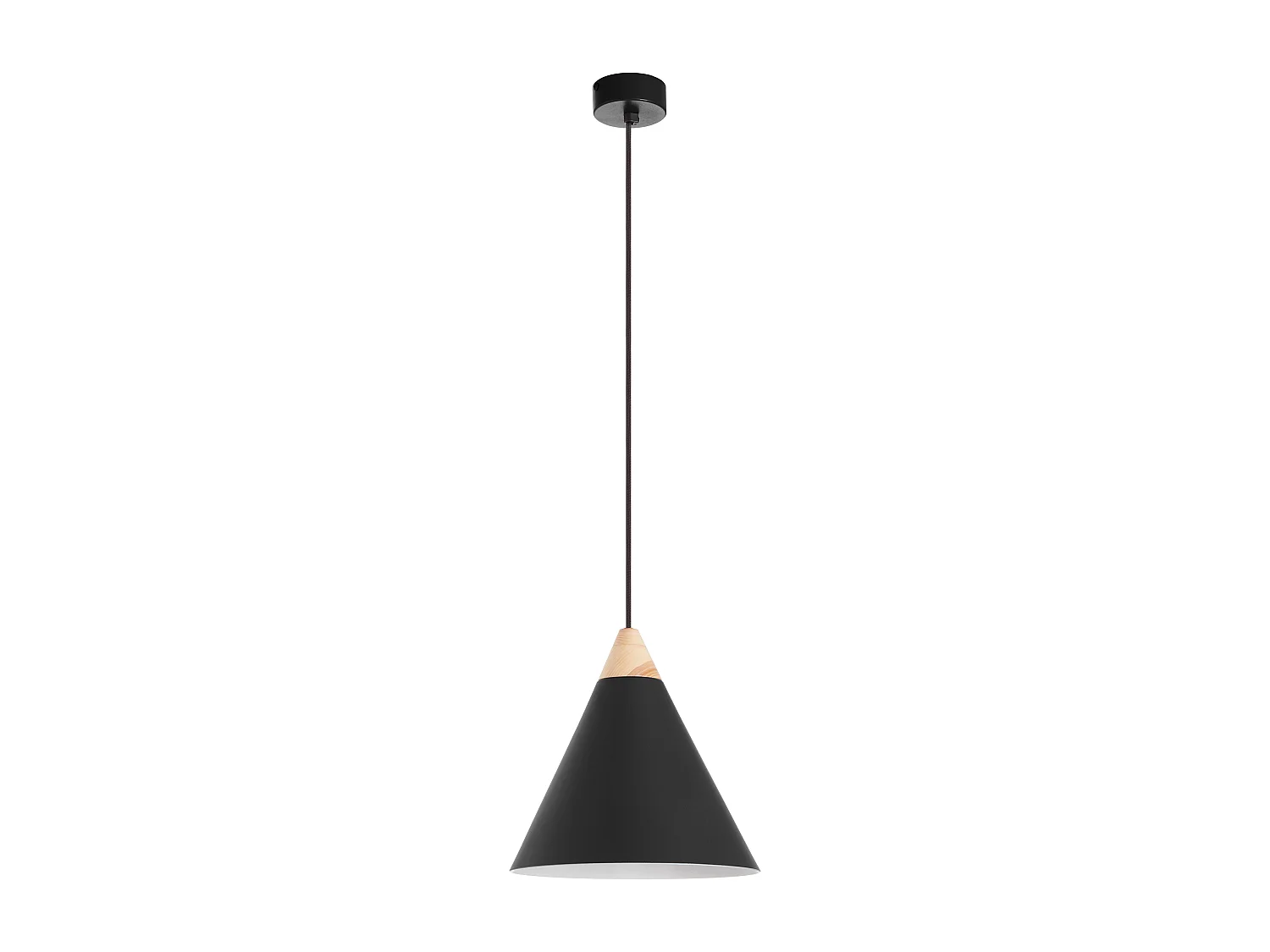 Lampa sufitowa ODA w stylu nowoczesnym - wys. 150 cm x g?. 25,5 cm - E27 60W - stal i drewno jesionowe - czarny - IP 20 3748191 - obrazek 1