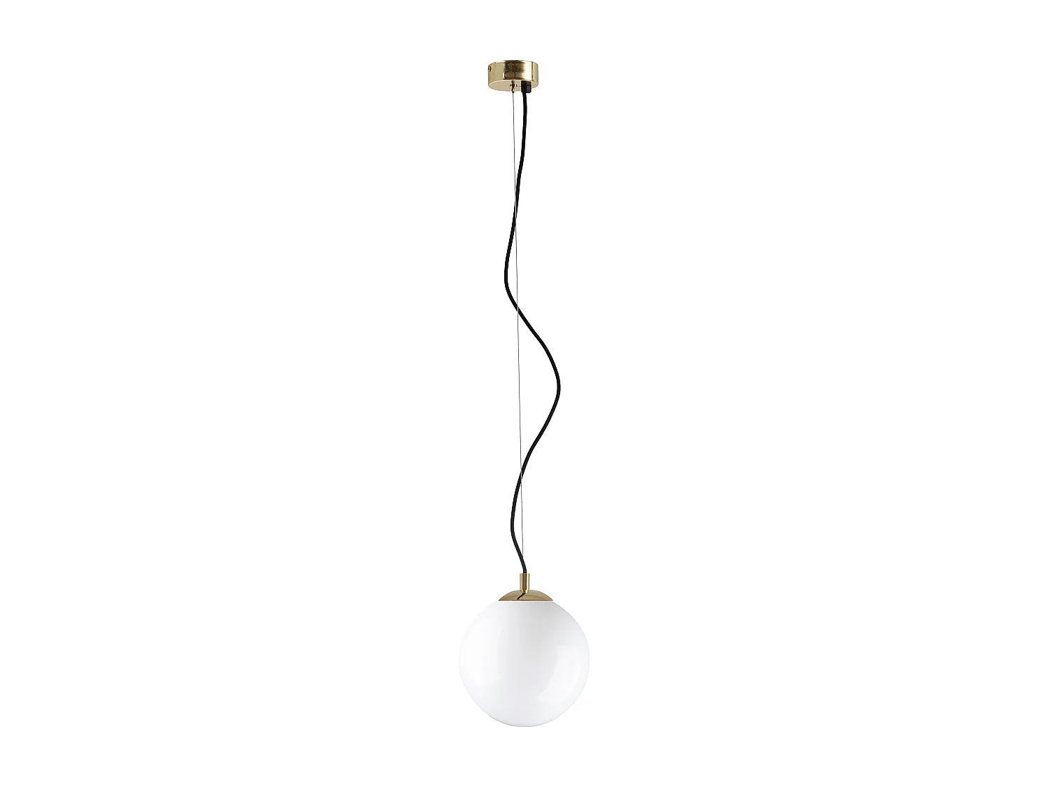Lampa sufitowa OXY w klasycznym i ponadczasowym stylu - g?. ø20 cm x wys. 150 cm - E27 40W - opalowa kula ø20 cm - stal i z?oto 3748230 - obrazek 1