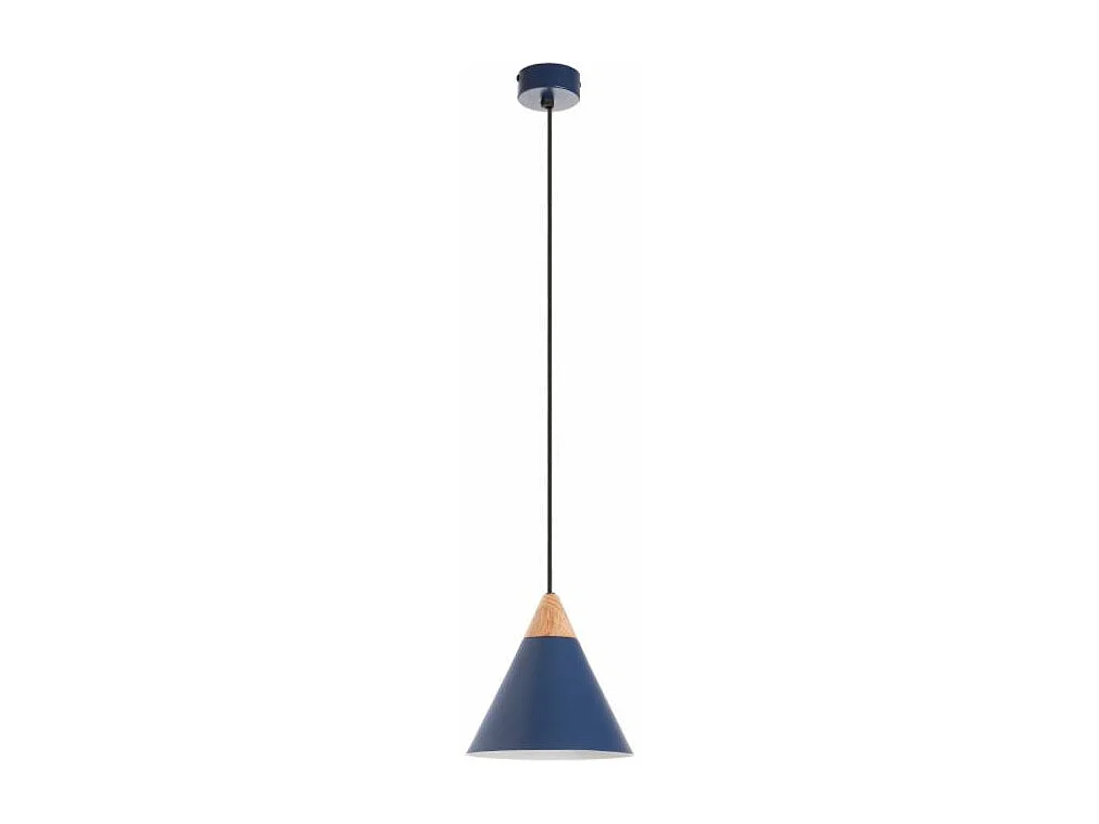 Lampa sufitowa ODA w stylu nowoczesnym - wys. 150 cm x g?. 20 cm - E27 60W - stal i drewno jesionowe - niebieski - IP 20 3748228 - obrazek 1