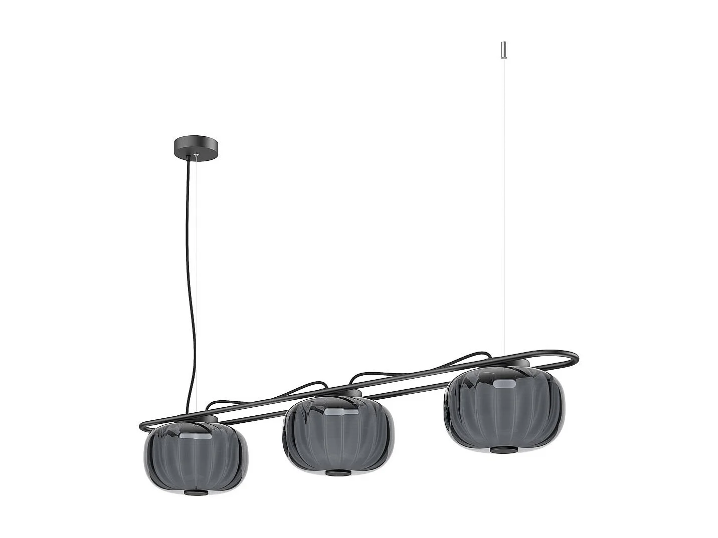 Lampa sufitowa KRISTA w stylu klasycznym - 2x LED SMD AC 10W - 2490lm i 2700K - klosz szklany ø24 cm x wys. 130 cm - Stalowo-niebieski - IP20 3748238 - obrazek 1
