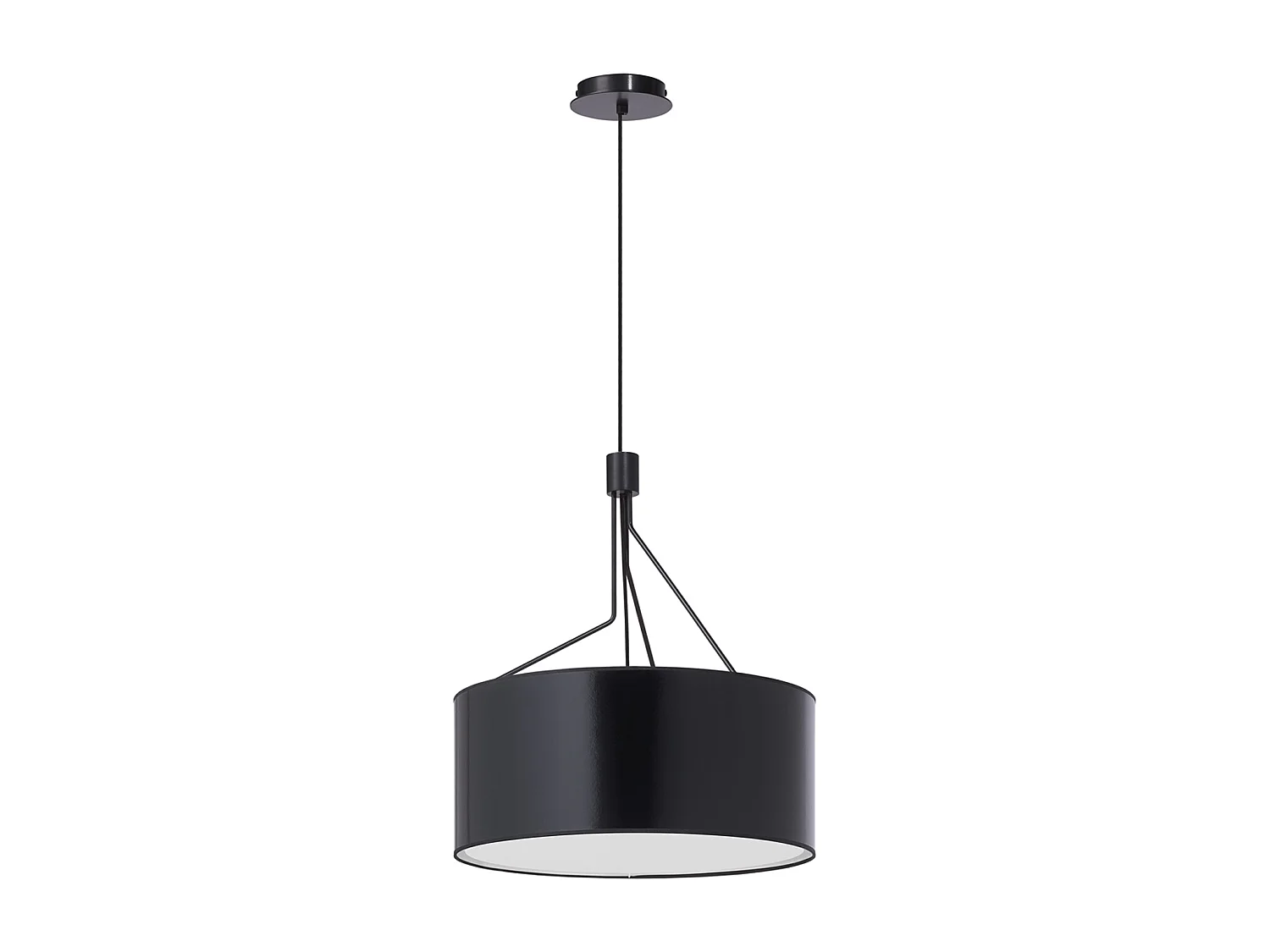 Lampa sufitowa DIAGONAL styl nowoczesny - wys. 150 cm - 3x E27 13W - klosz z tworzywa sztucznego ø50 cm - stalowo-czarny - IP20 - wewn?trzna 3748243 - obrazek 1