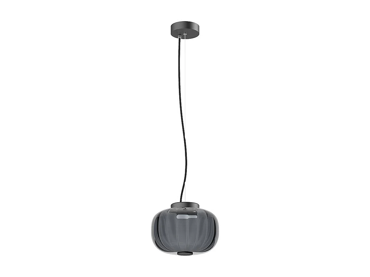 Lampa sufitowa KRISTA w stylu klasycznym - LED SMD AC 10W - 830lm i 2700K - klosz szklany ø16,3 cm x wys. 130 cm - Stalowo-niebieski - IP20 3748255 - obrazek 1