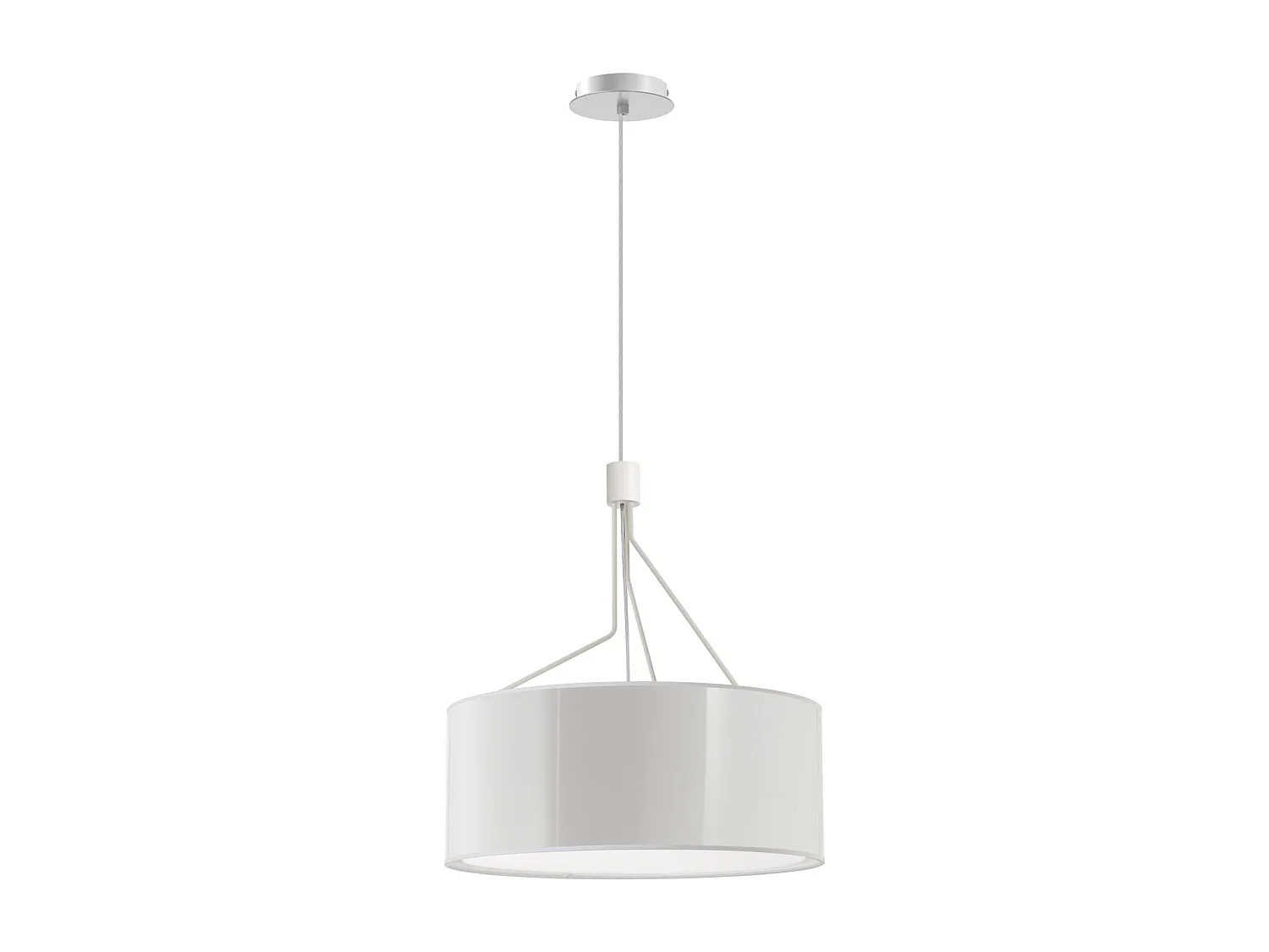 Lampa sufitowa DIAGONAL styl nowoczesny - wys. 150 cm - 3x E27 13W - klosz z tworzywa sztucznego ø50 cm - stalowo-bia?y - IP20 - wewn?trzna 3748254 - obrazek 1