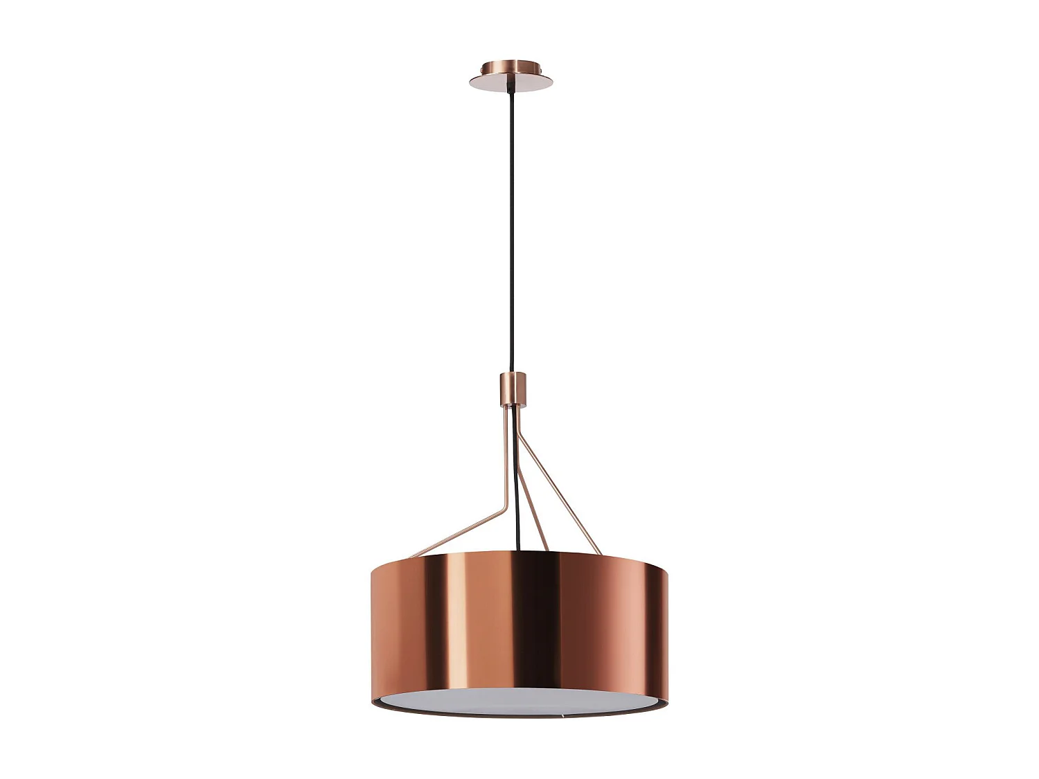 Lampa sufitowa DIAGONAL styl nowoczesny - H 150 cm - 3x E27 13W - klosz z tworzywa sztucznego ø50 cm - stal i mied? - IP20 - do u?ytku wewn?trznego 3748253 - obrazek 1